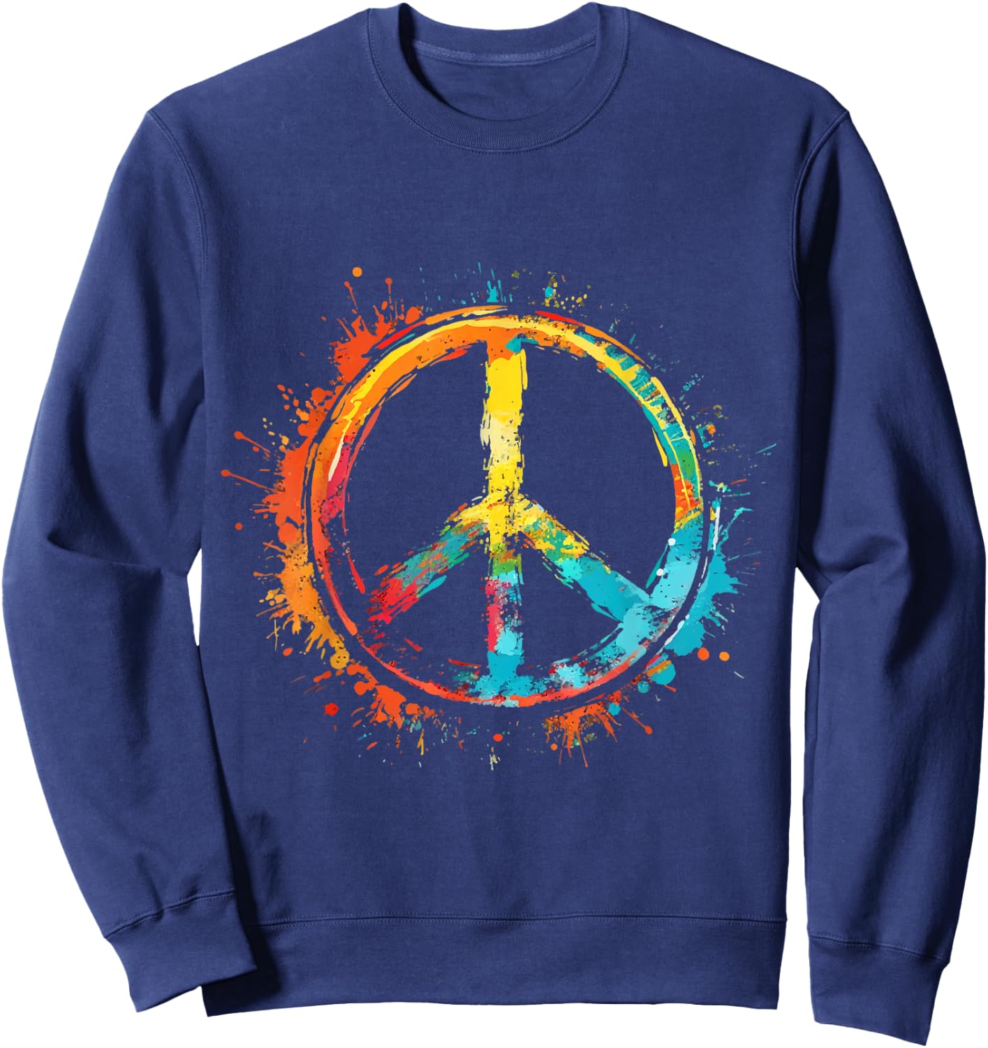 Peace Love Hippie Costume Peace Symbol 60s 70s , Black, S Sweatshirt - Sweatshirt | Navy