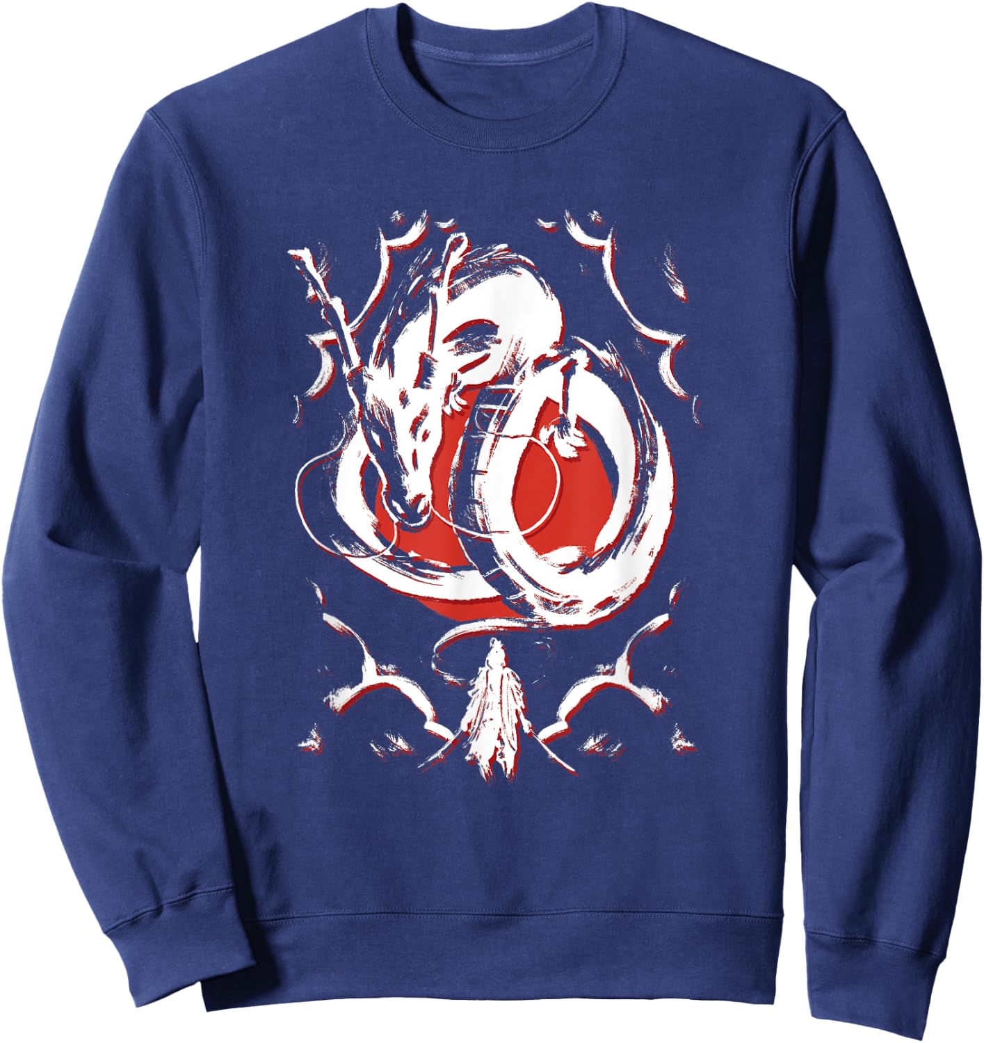 Traditional Japanese Dragon Art Japan Sweatshirt - Sweatshirt | Navy