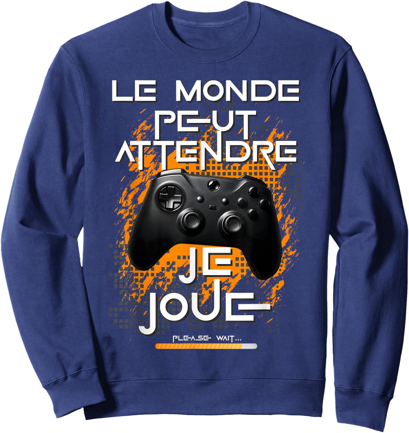 Gamer man teen passionate video games game console humor , Black, S Sweatshirt - Sweatshirt | Navy