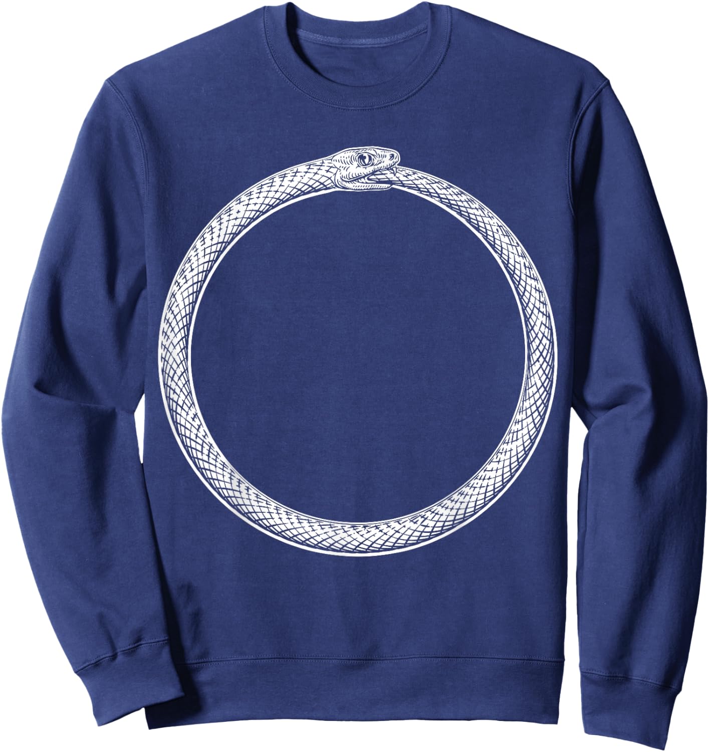 Ouroboros Uroboros Snake Vintage Woodcut Sweatshirt - Sweatshirt | Navy