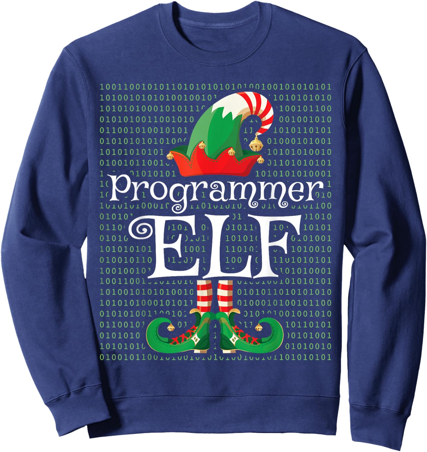 Programmer Elf Shirt Funny Costume Matching Elf Christmas Sweatshirt - Sweatshirt | Navy