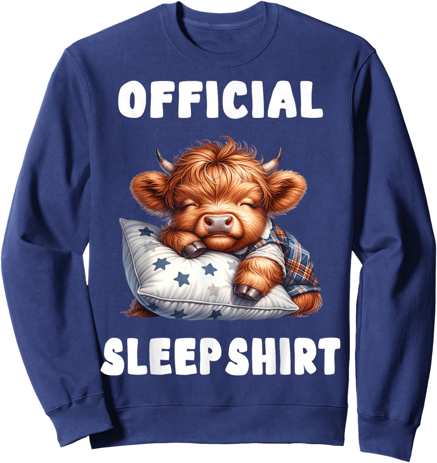 Highland_cow - Official Sleepshirt Pajamas Nightgown Sweatshirt - Sweatshirt | Navy