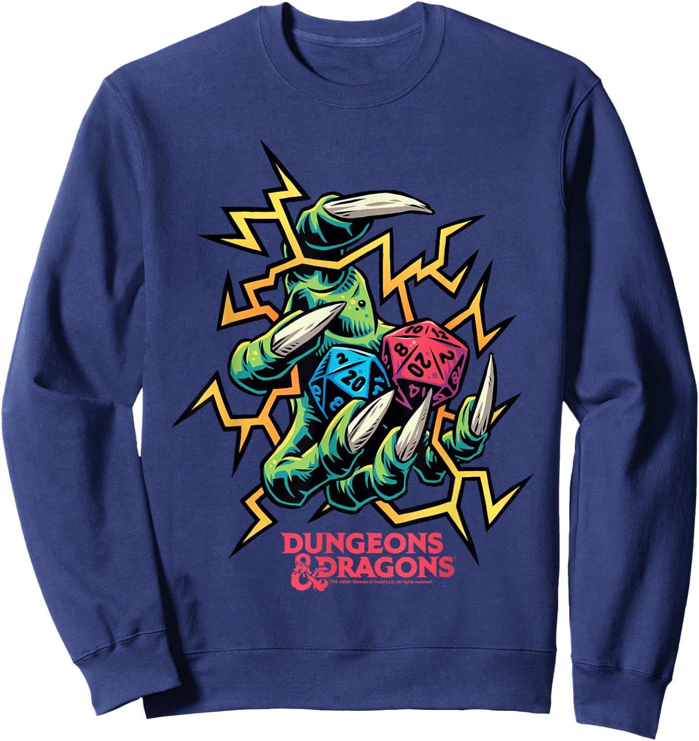 Dragon Claws Dungeons and Dragons , Black, S Sweatshirt - Sweatshirt | Navy