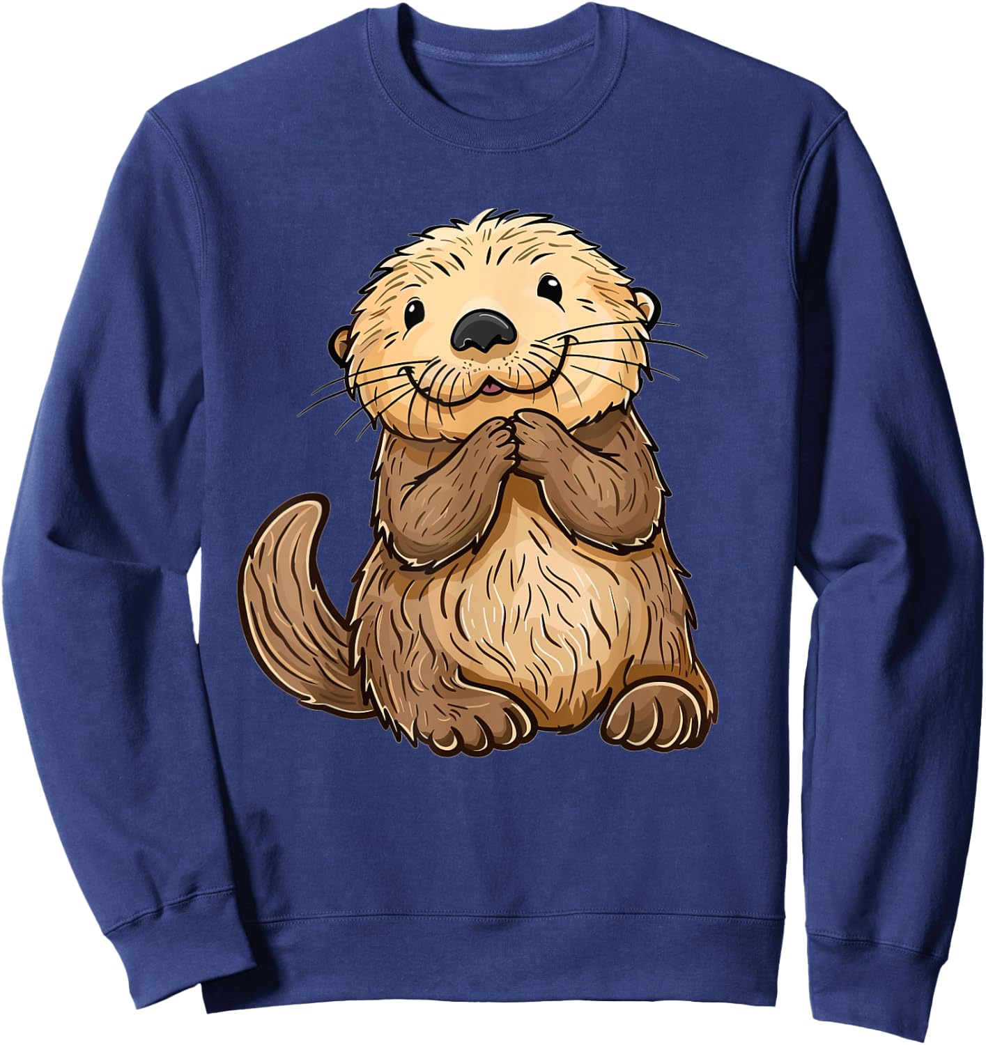 Cute Sea Otter I Kids Sea Otter Sweatshirt - Sweatshirt | Navy