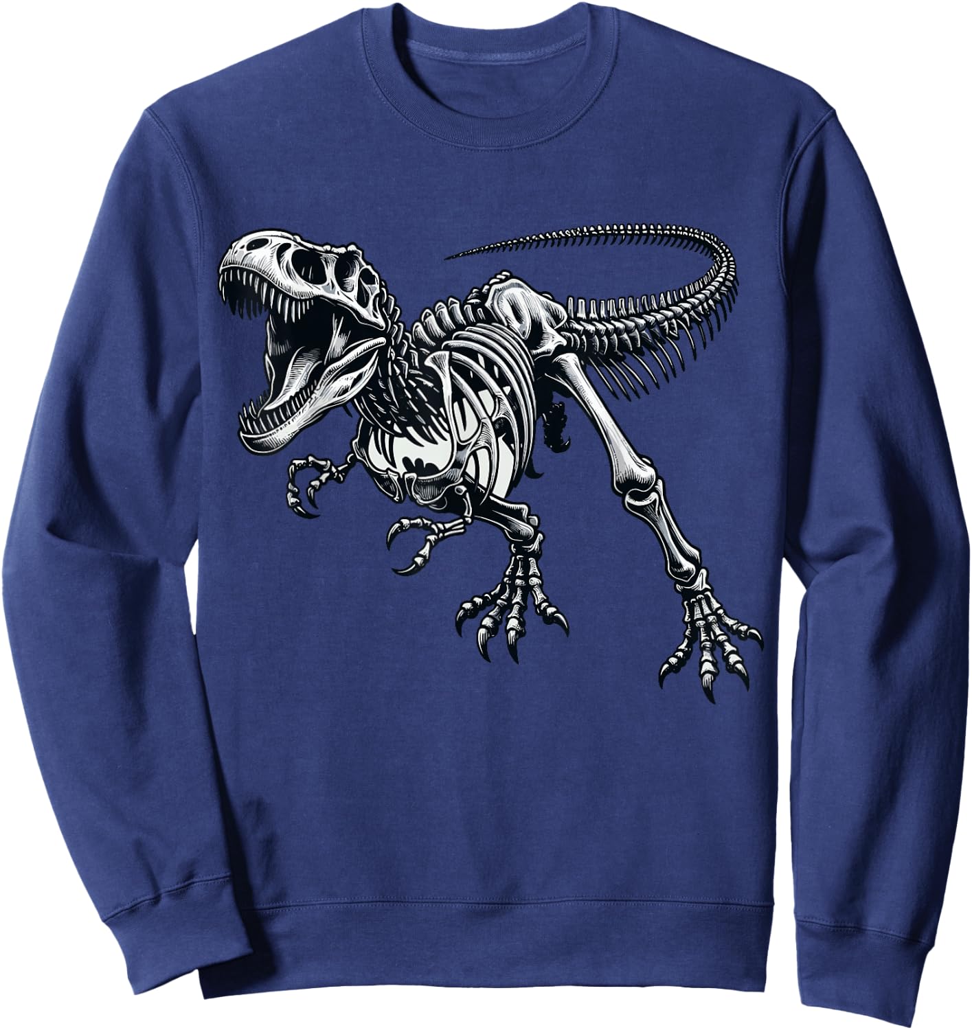 T-Rex Fossil Paleontologist Dinosaur Bones Sweatshirt - Sweatshirt | Navy