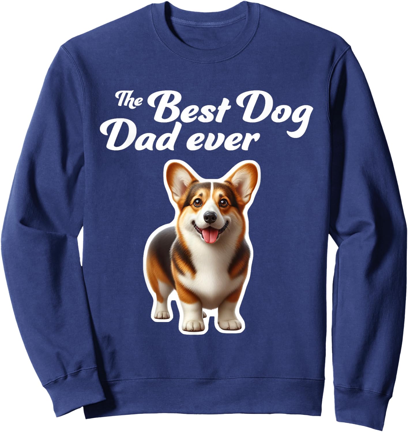Best Dog Dad Ever - Cardigan Welsh Corgi Sweatshirt - Sweatshirt | Navy