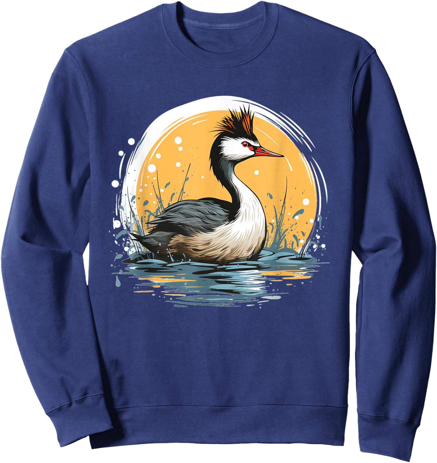Cool looking Grebe Bird for Duck and birdwatching Lovers Sweatshirt - Sweatshirt | Navy