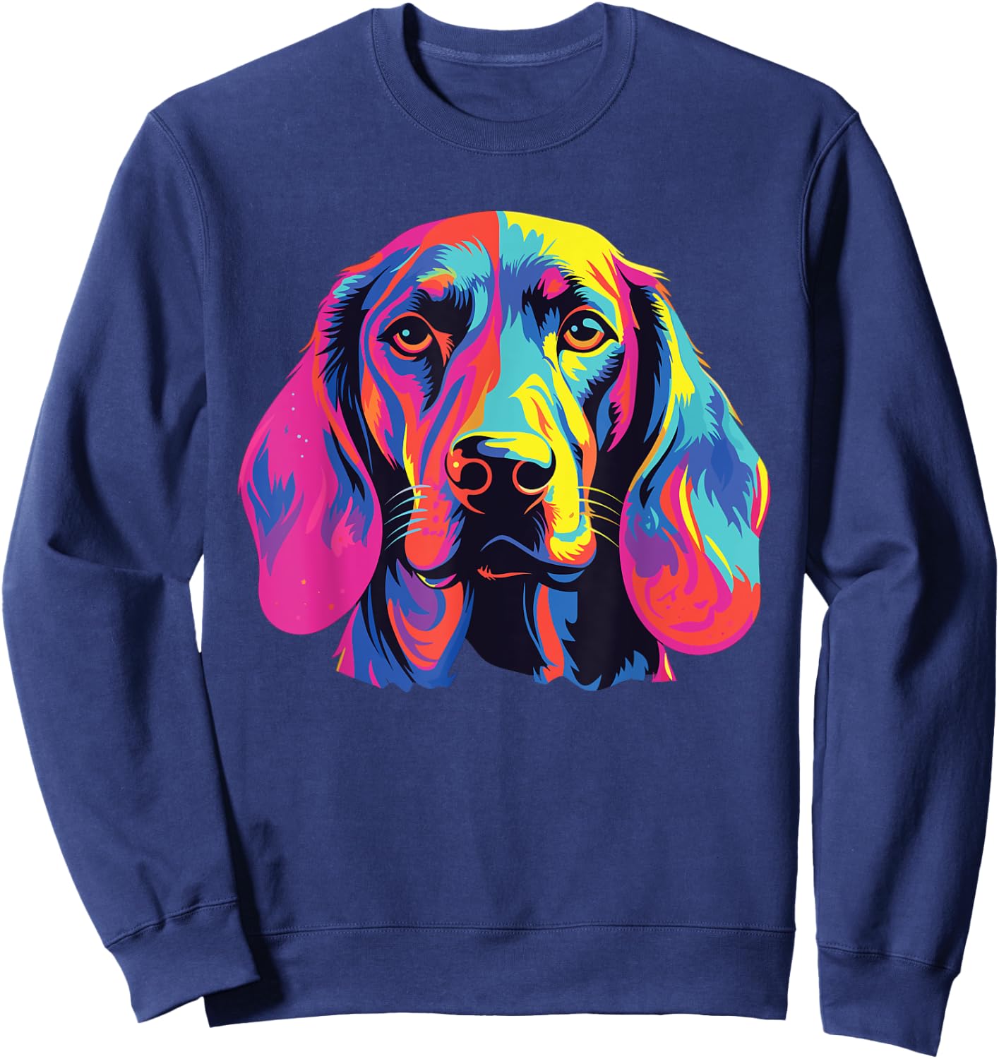 Watercolor Colorful Bavarian Mountain Scent Hound Sweatshirt - Sweatshirt | Navy