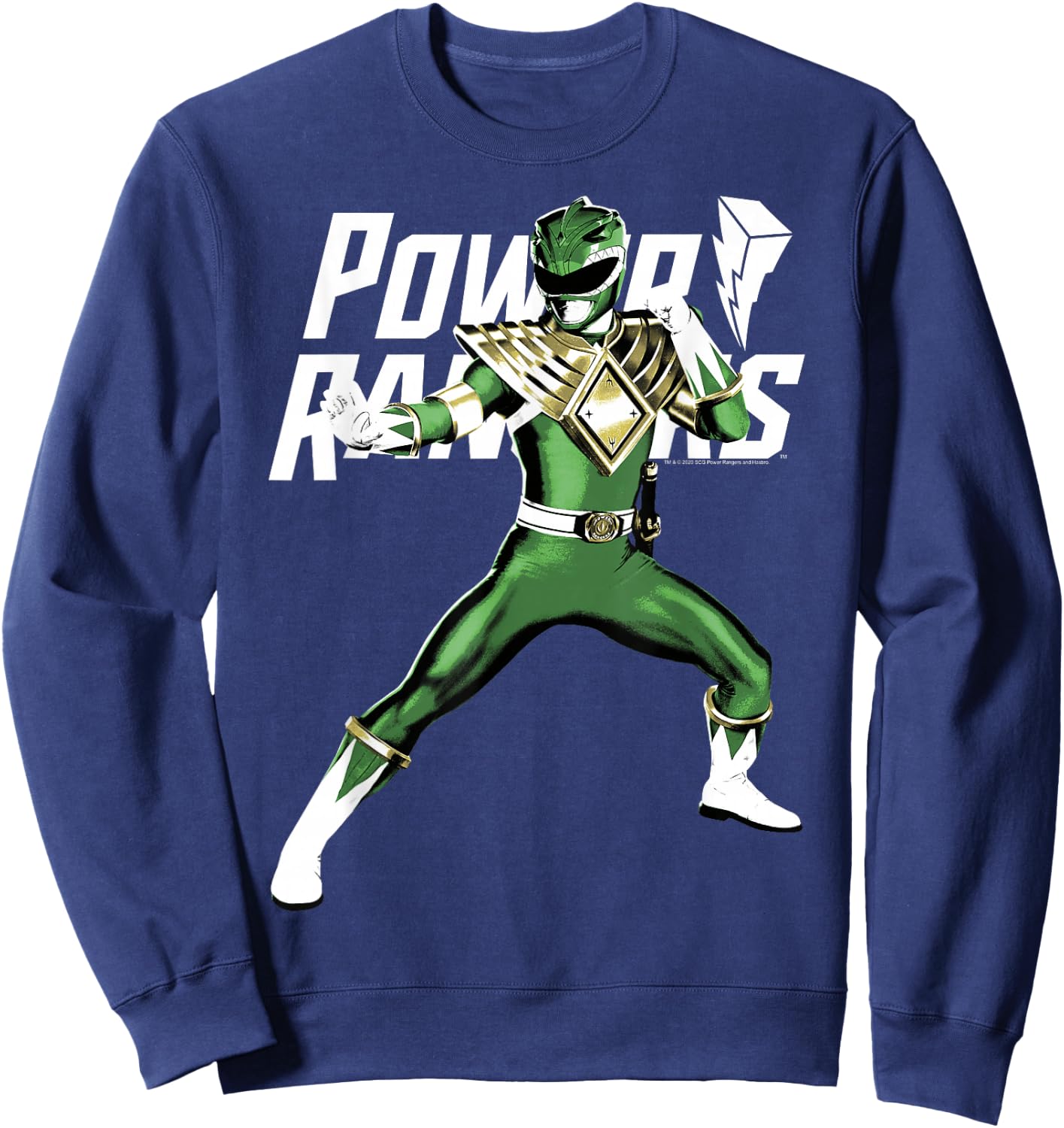 Power Rangers Green Ranger Karate Action Pose Logo Sweatshirt - Sweatshirt | Navy