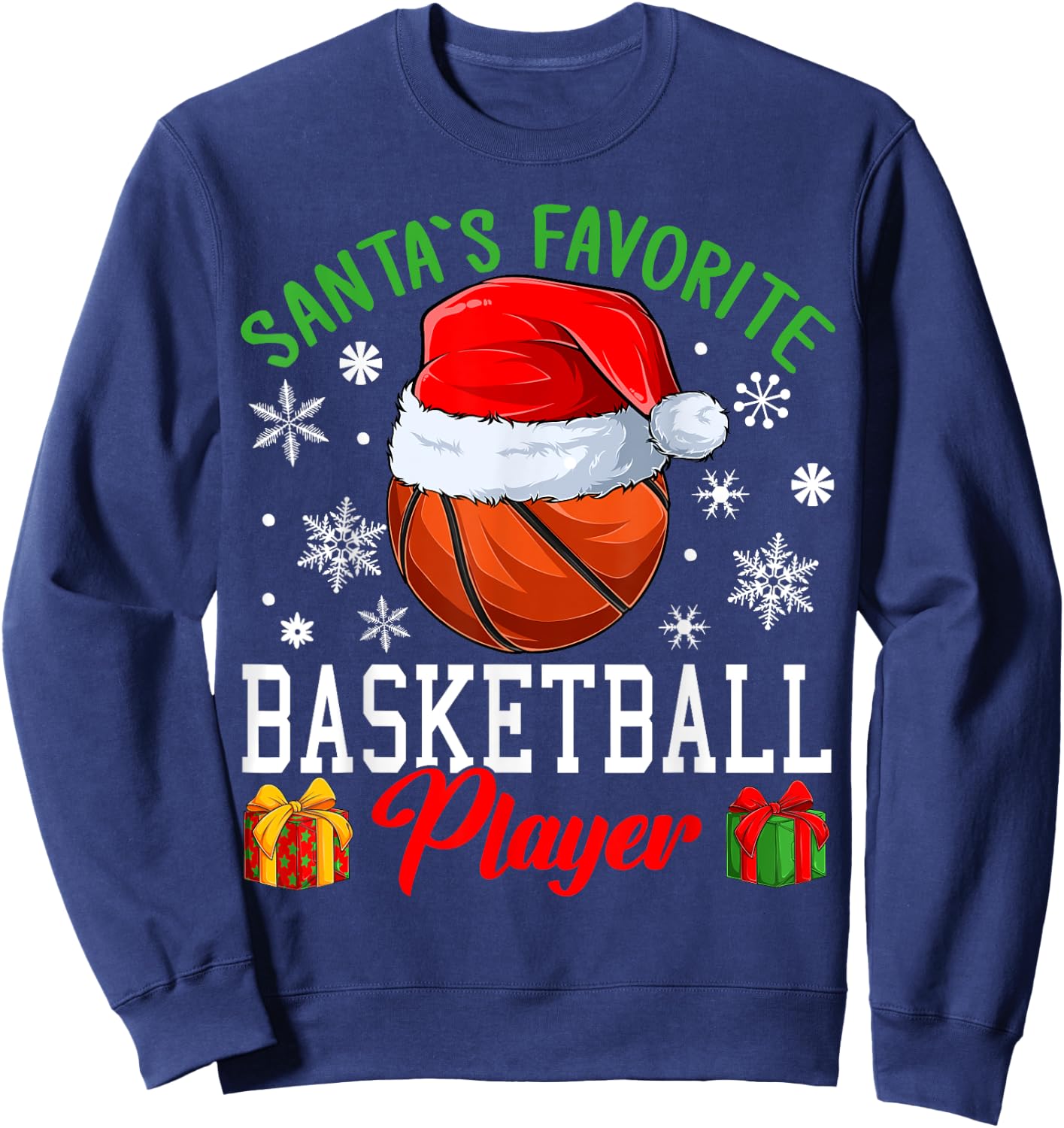 Basketball Christmas - Santa´s favorite Basketball player Sweatshirt - Sweatshirt | Navy