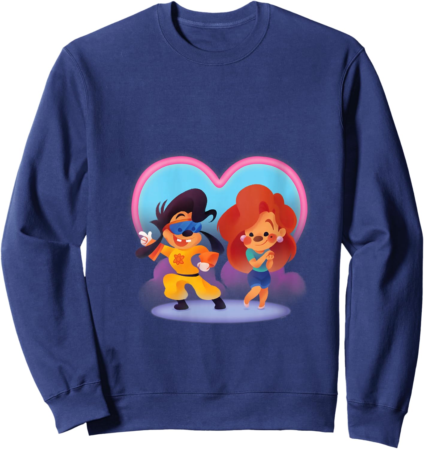 Disney A Goofy Movie Cute Valentine’s Day Max & Roxanne V-Neck Sweatshirt - Sweatshirt | Navy
