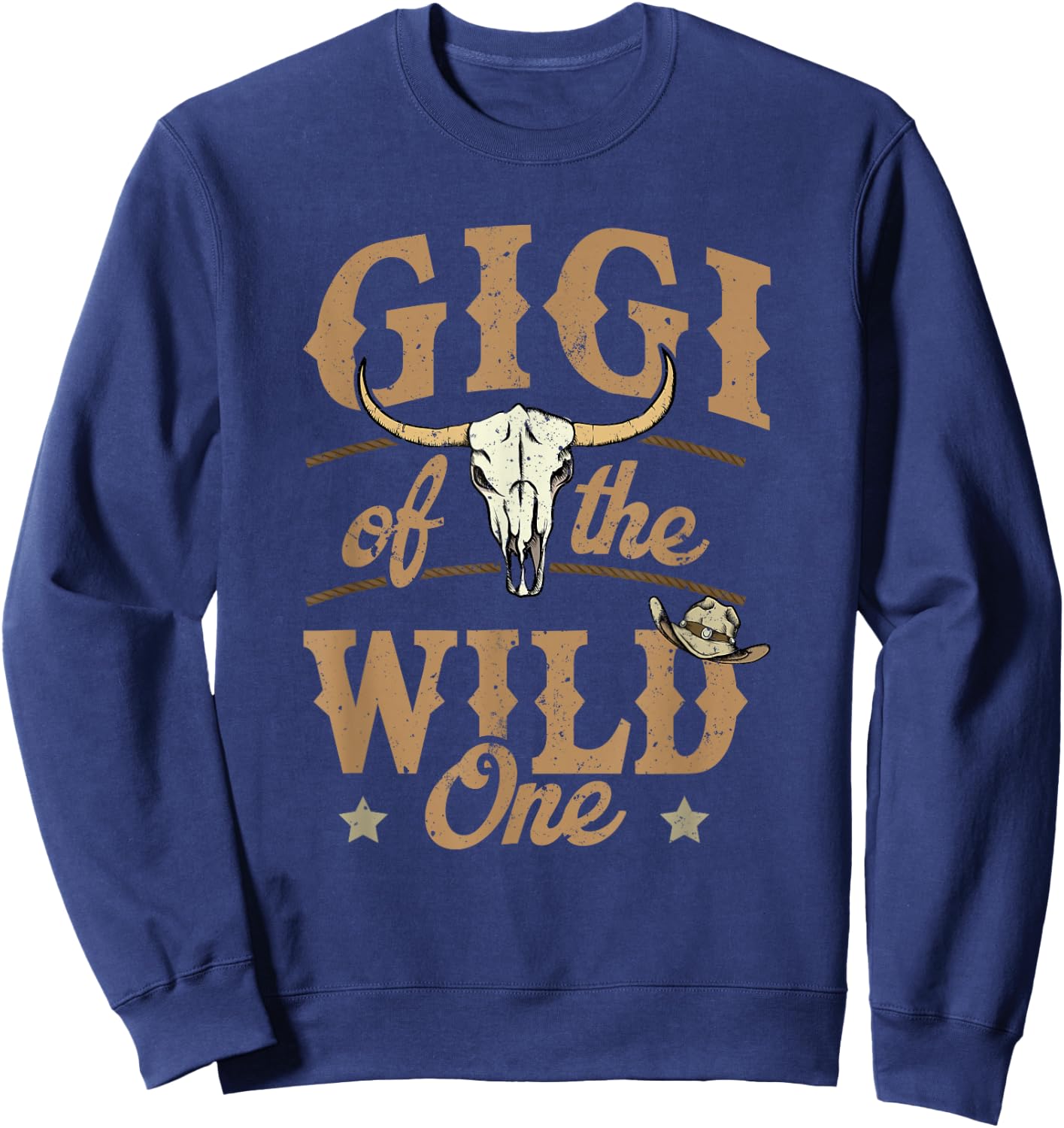 Gigi of The Wild One Cowboy Western Rodeo Party Matching Sweatshirt - Sweatshirt | Navy
