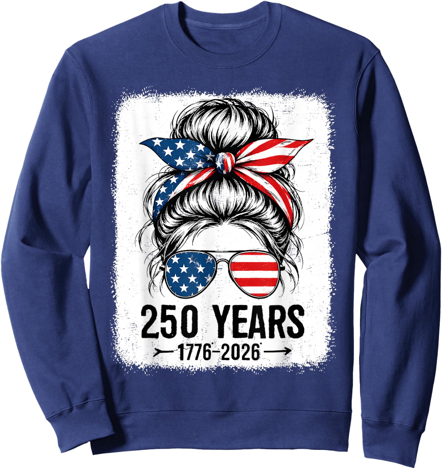 250 Years America Women 250 Anniversary USA 4th of July Girl Sweatshirt - Sweatshirt | Navy