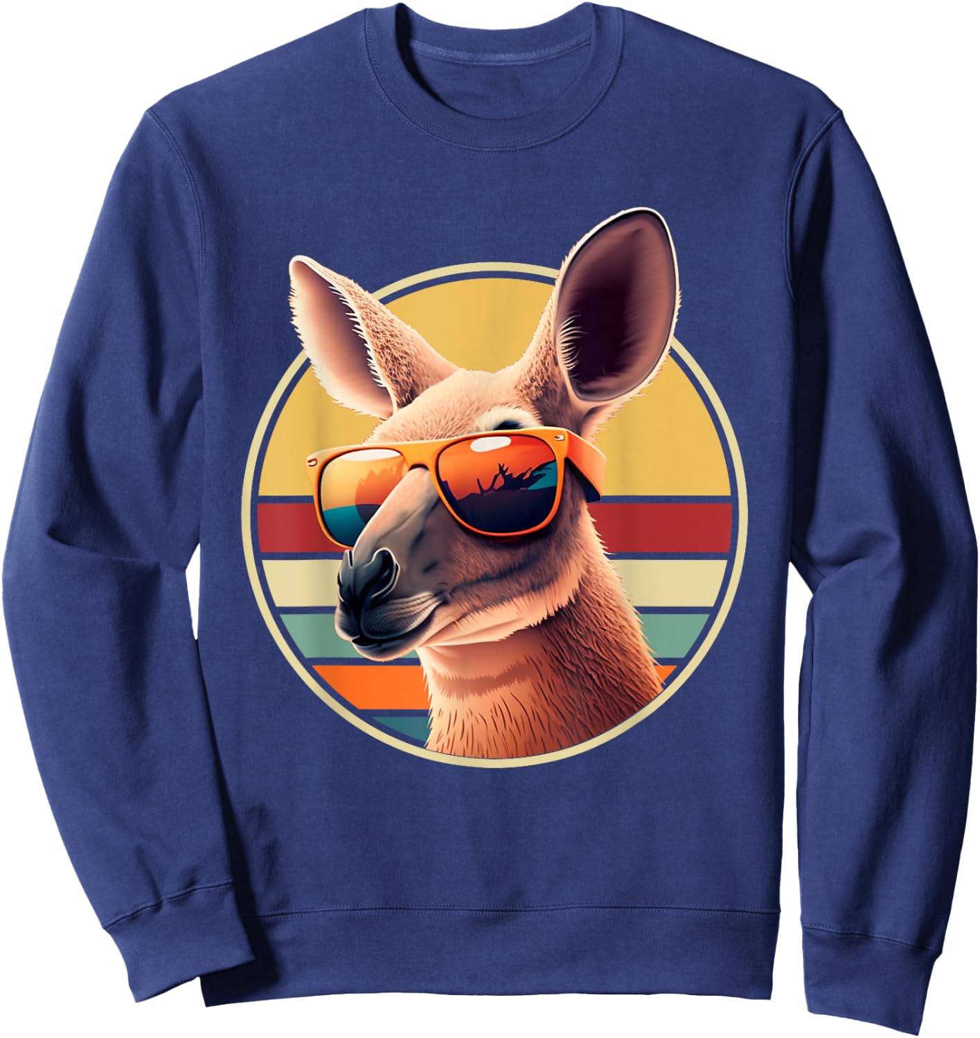 Funny Kangaroo Costume Outfit Retro Vintage Art Kangaroos Sweatshirt - Sweatshirt | Navy