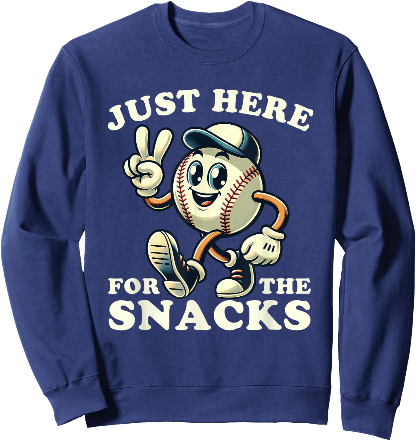 Baseball Just Here for the Snacks Funny Men Women Kids Sweatshirt - Sweatshirt | Navy