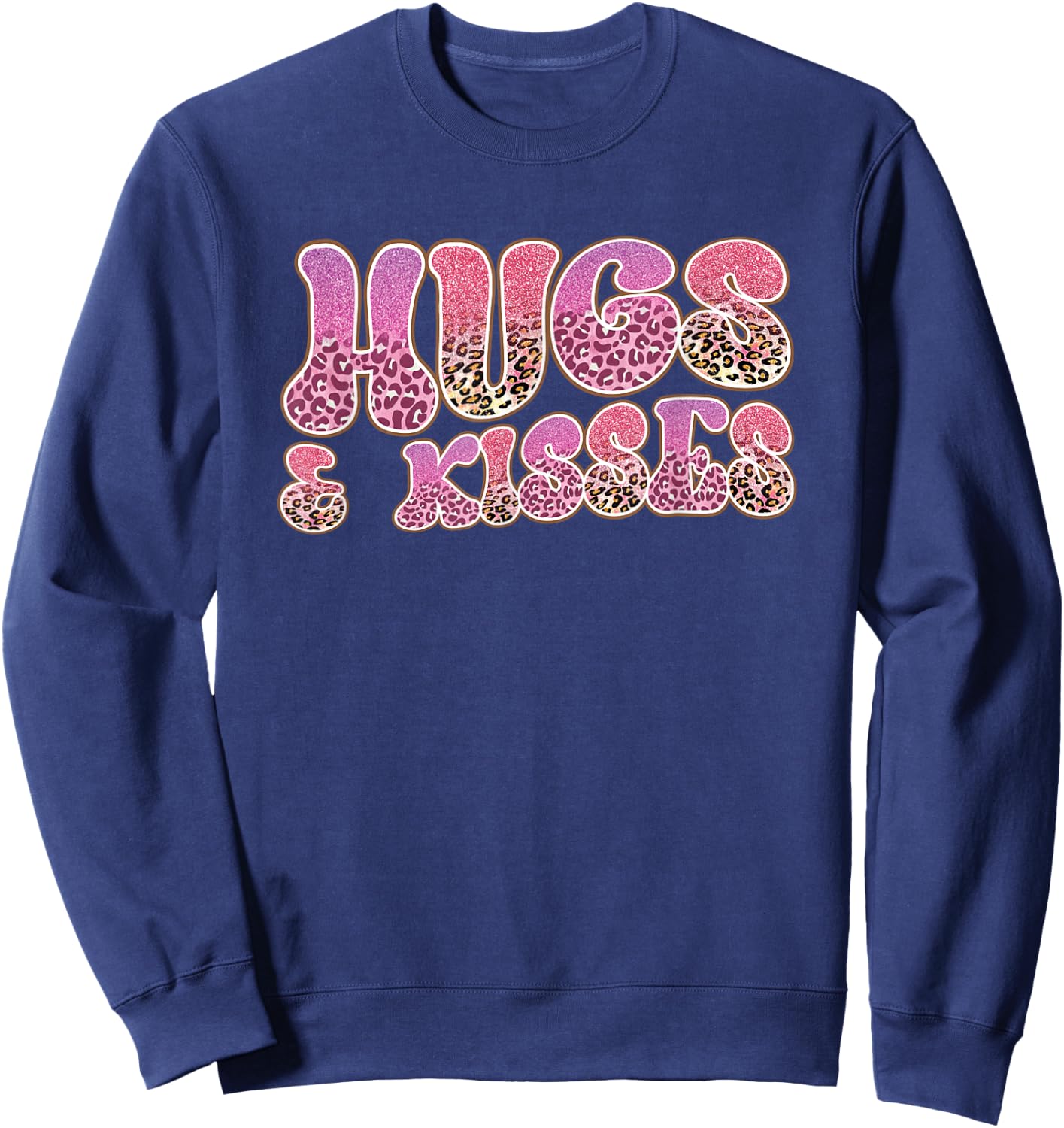 Animal Print Hugs Kisses Love Theme Sweatshirt - Sweatshirt | Navy