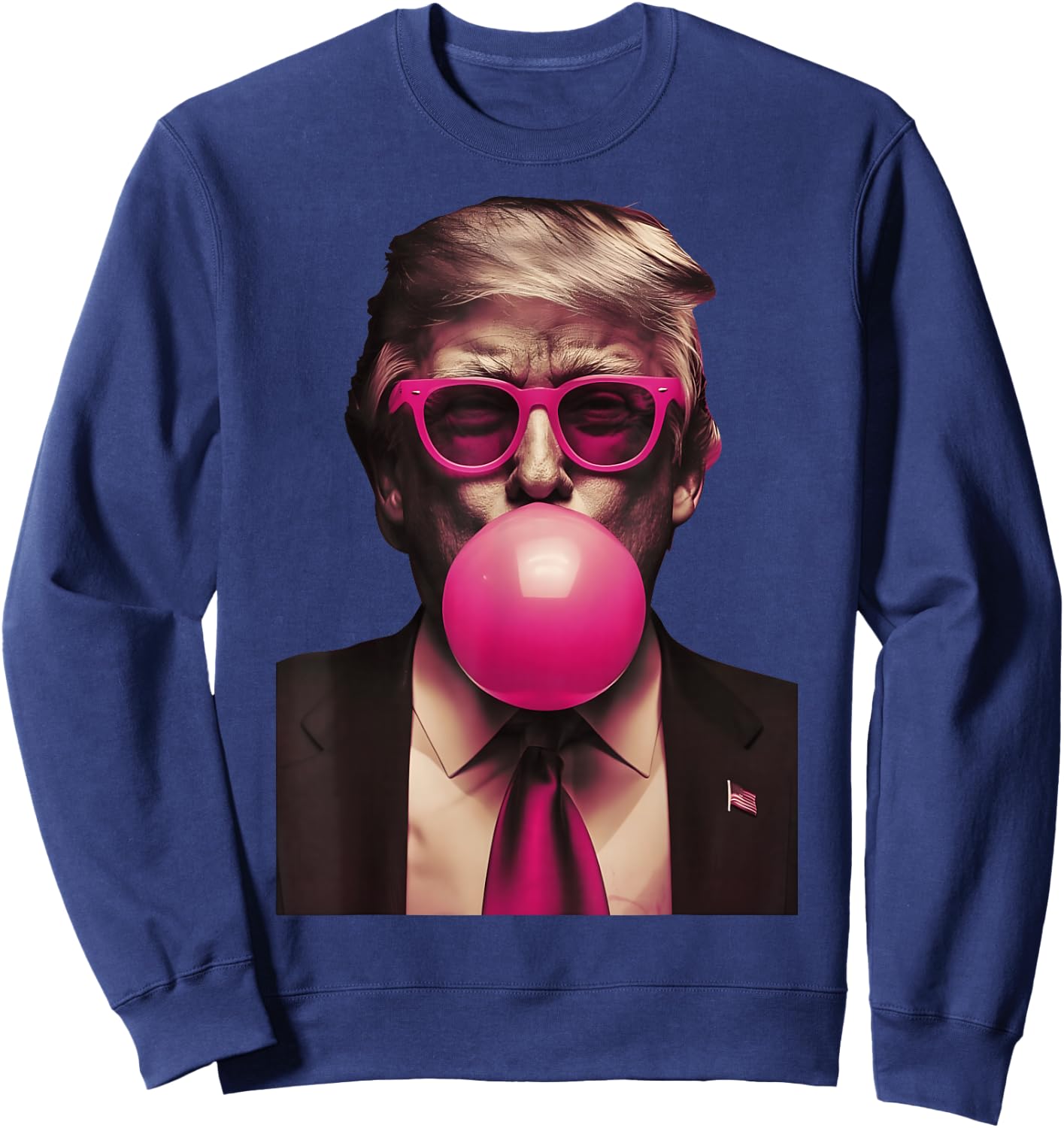 Trump Pink Bubblegum Funny Sweatshirt - Sweatshirt | Navy