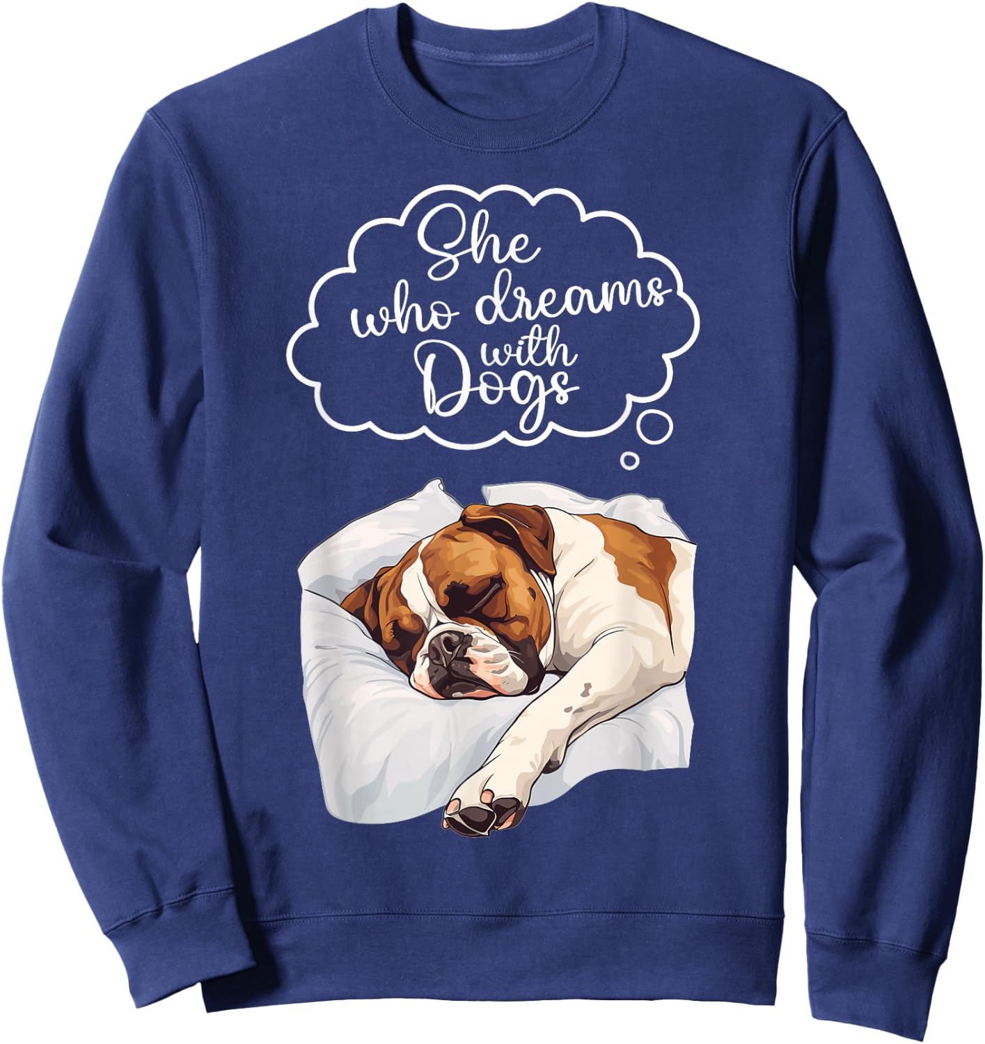 Boxer Dog Nightgown Pajama Sweatshirt - Sweatshirt | Navy