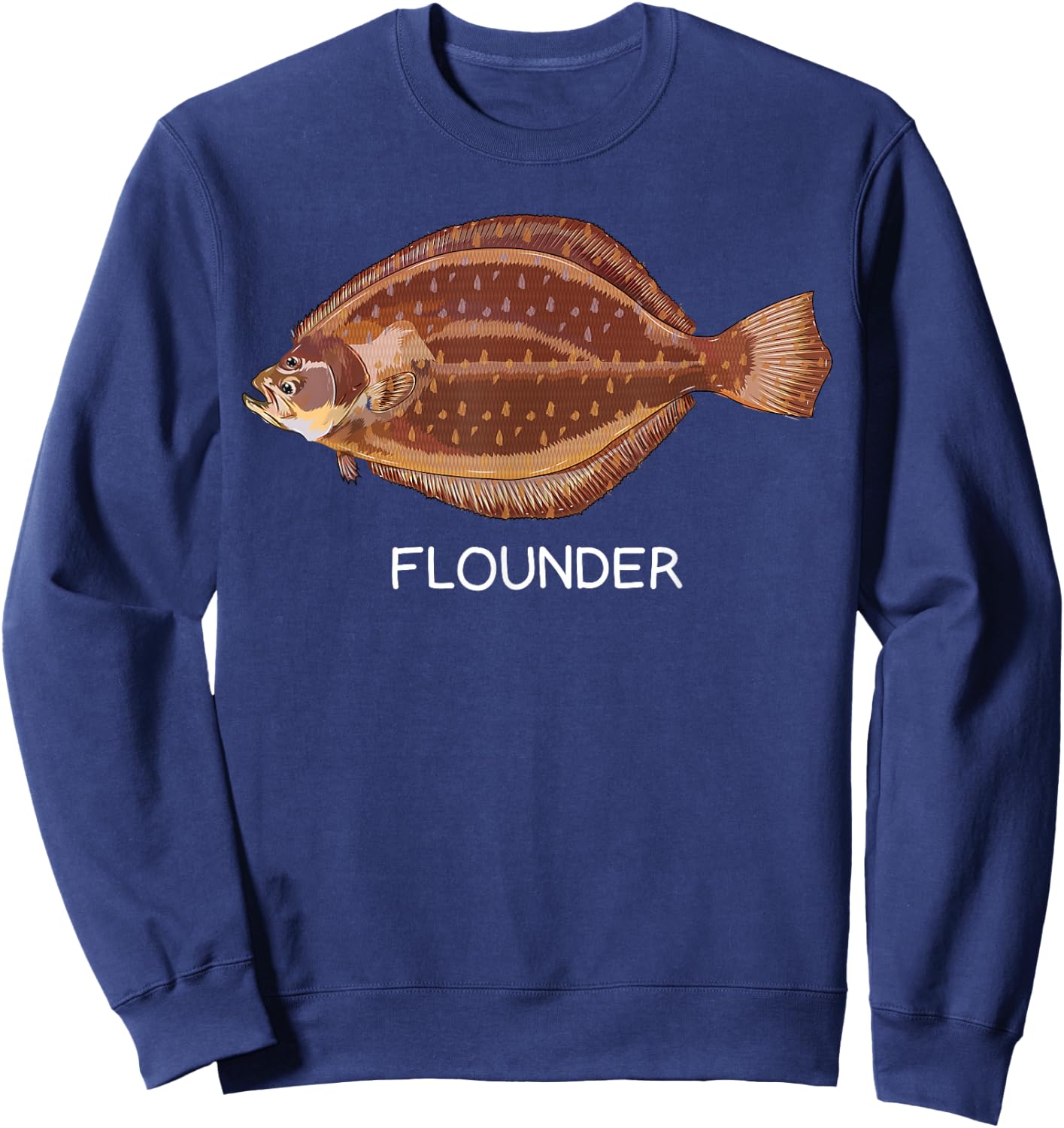 Flounder Saltwater Game Fish Sweatshirt - Sweatshirt | Navy