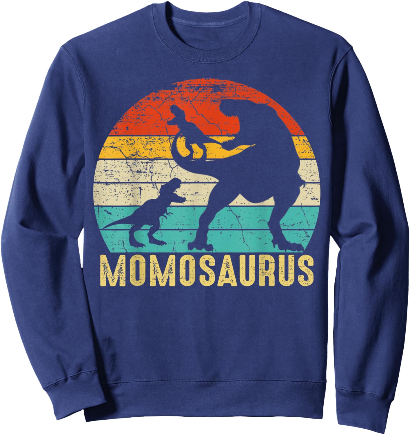 Momosaurus T Rex Momo Dinosaur 2 Kids Matching Family Sweatshirt - Sweatshirt | Navy