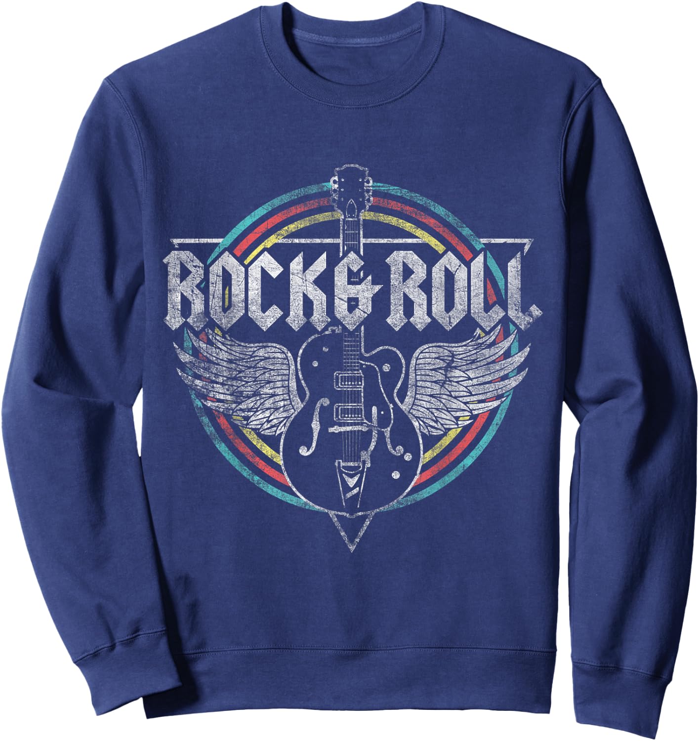 Rock & Roll Guitar Wings Music Small Sweatshirt - Sweatshirt | Navy