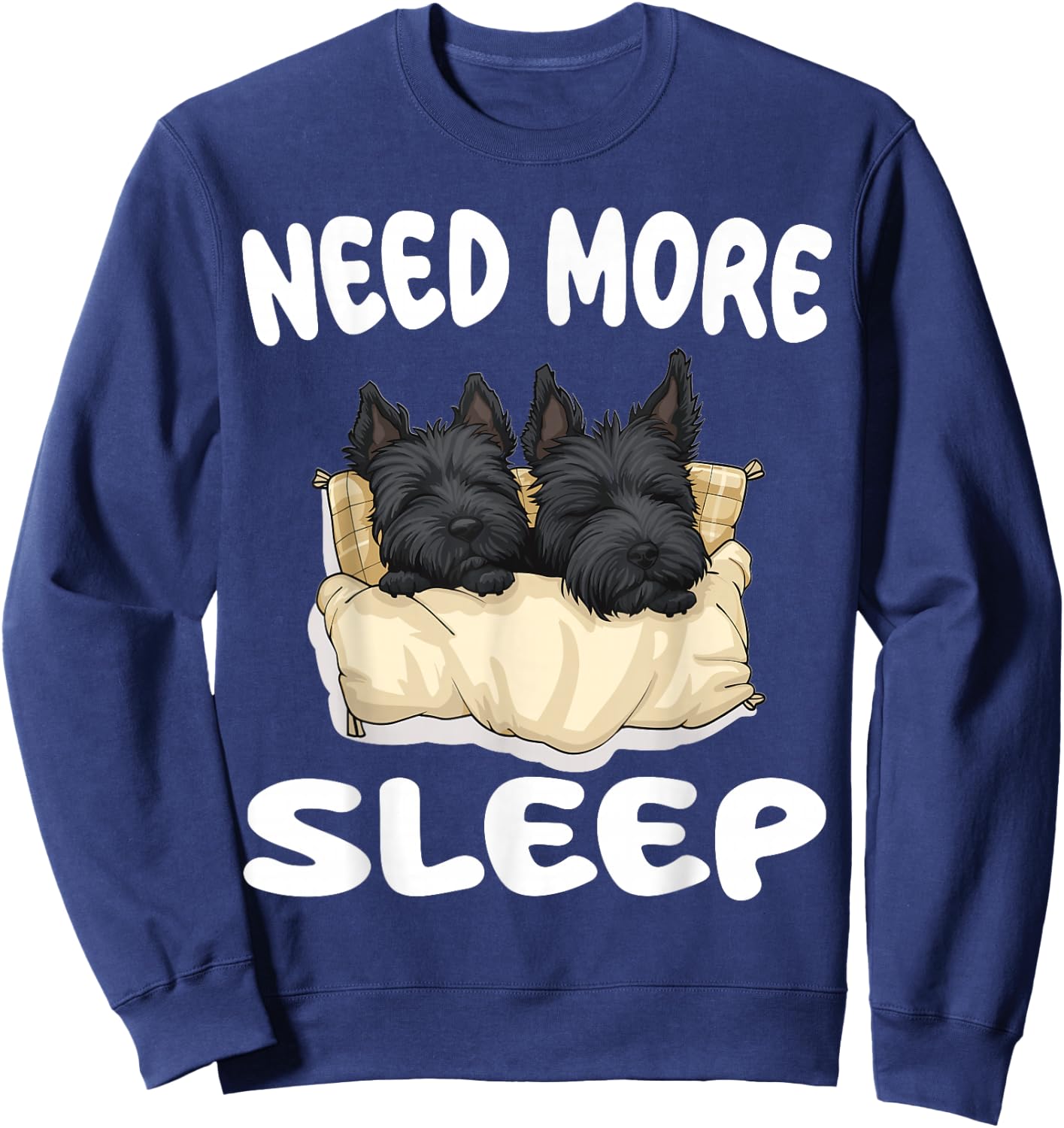 Cute Scottish Terrier Need more Sleep Pajamas Nightgown Sweatshirt - Sweatshirt | Navy