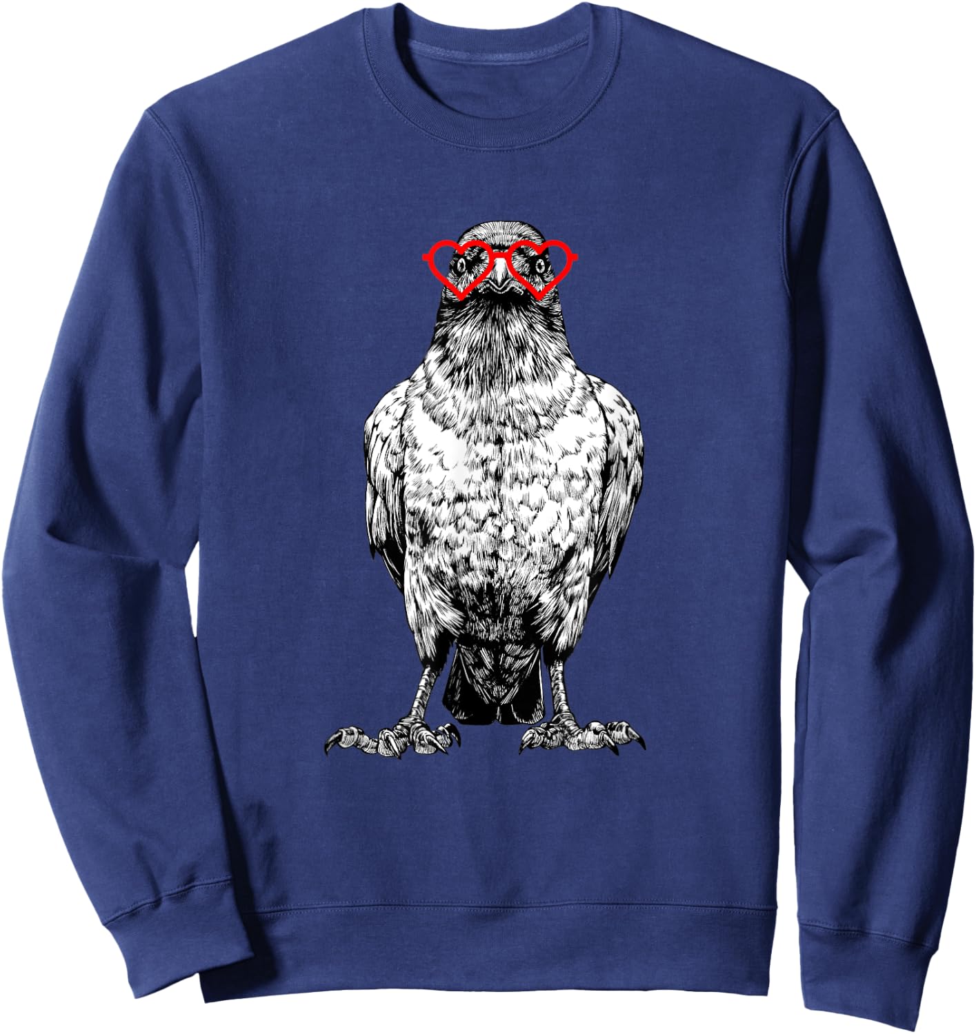 Crow Valentines Day Bird Lover Animal lovers. Sweatshirt - Sweatshirt | Navy