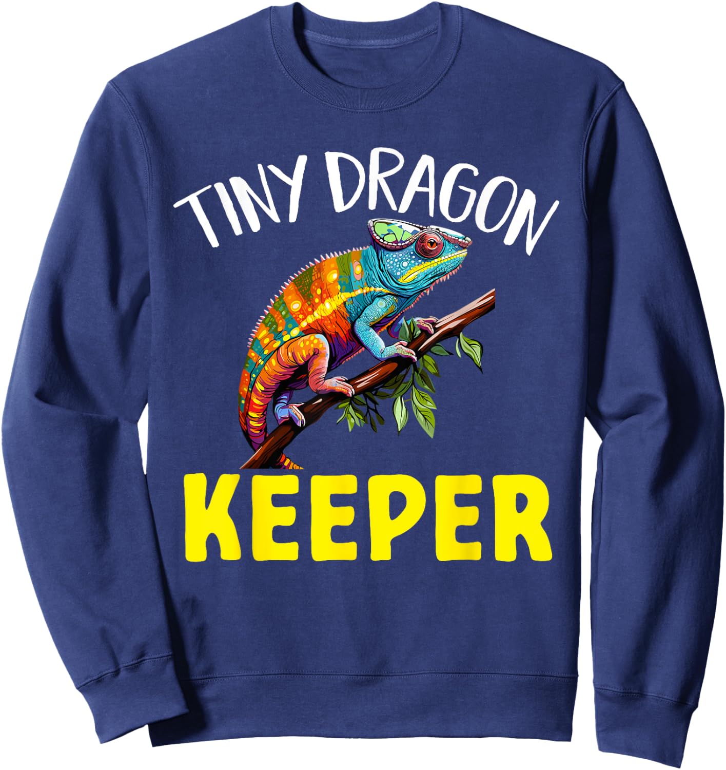 Chameleon Reptile Tiny Dragon Keeper Sweatshirt - Sweatshirt | Navy
