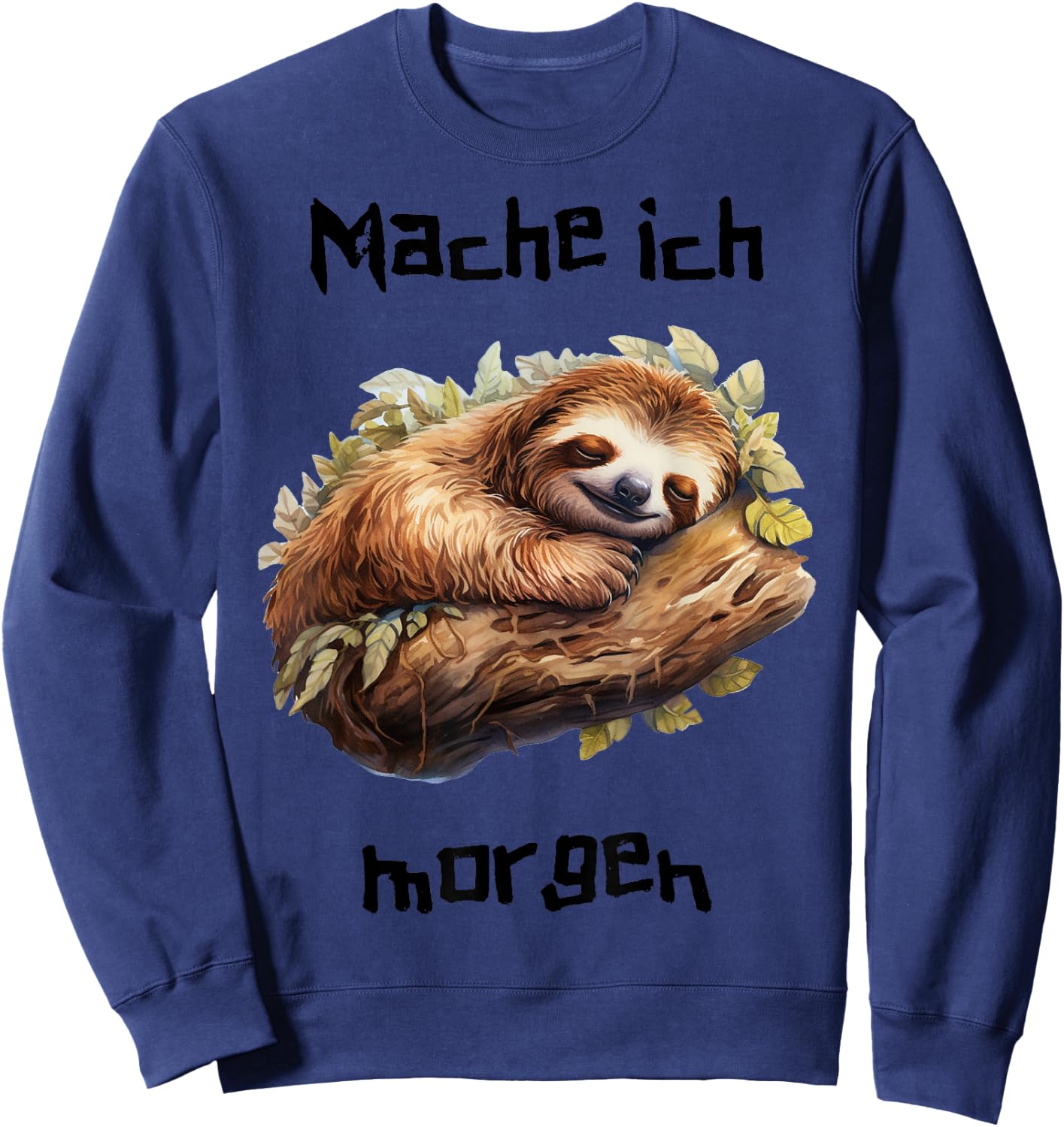 Morgenmuffel Sloth Spruch lustiges Langschläfer Faultier Sweatshirt - Sweatshirt | Navy