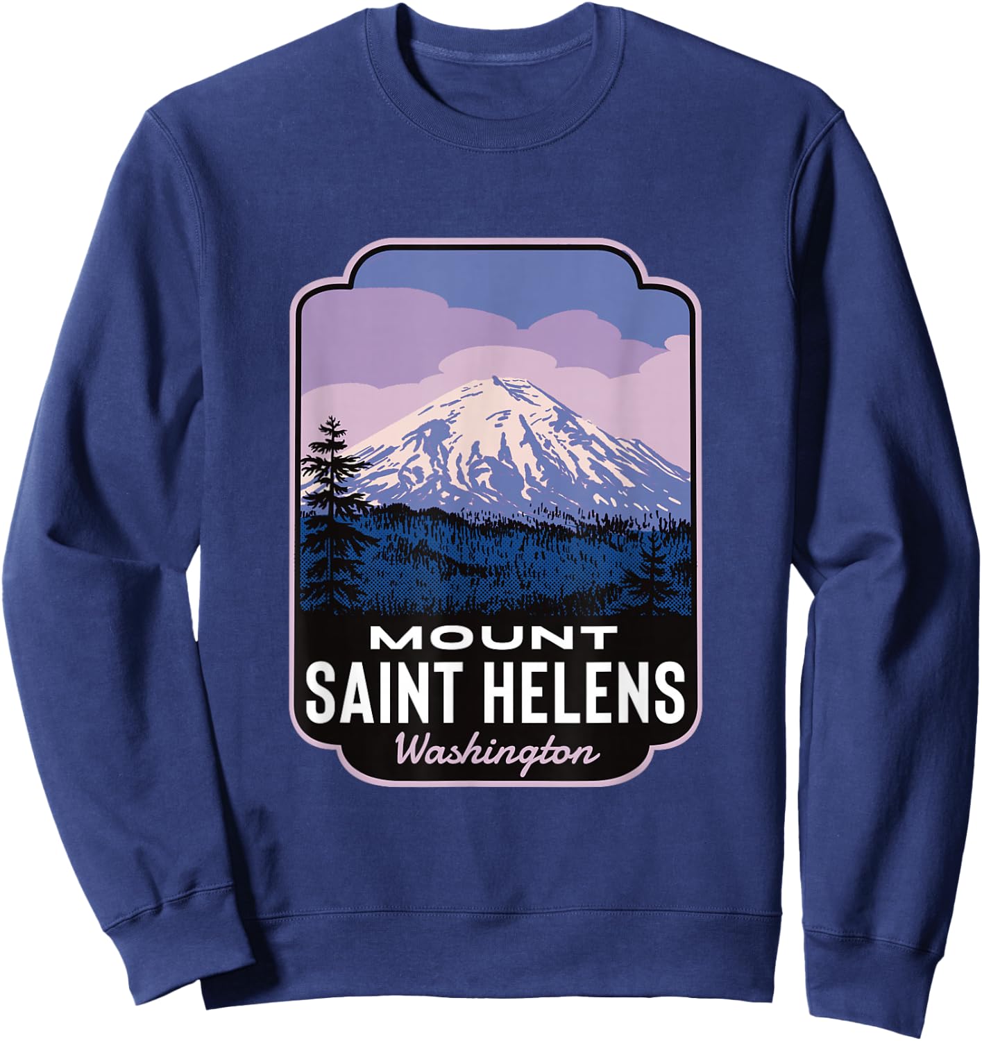 Mount Saint Helens Before Retro Sweatshirt - Sweatshirt | Navy