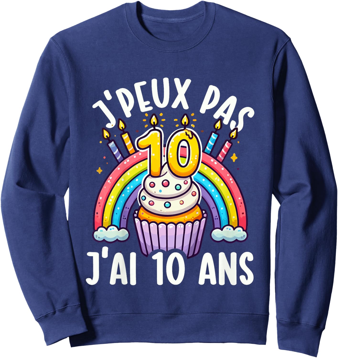 Kids Je Peux Pas Je ai 10 Ans Anniversaire Funny Funny Kawaii , Black, 2 Sweatshirt - Sweatshirt | Navy