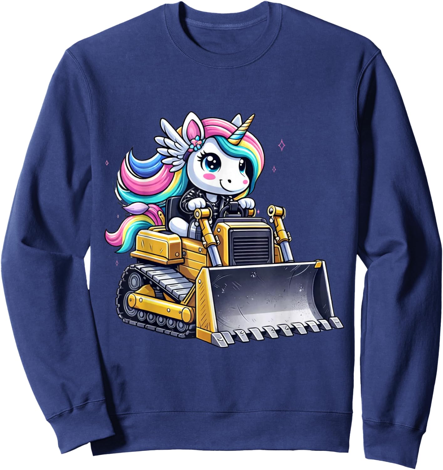 Unicorn Riding Bulldozer Sweatshirt - Sweatshirt | Navy