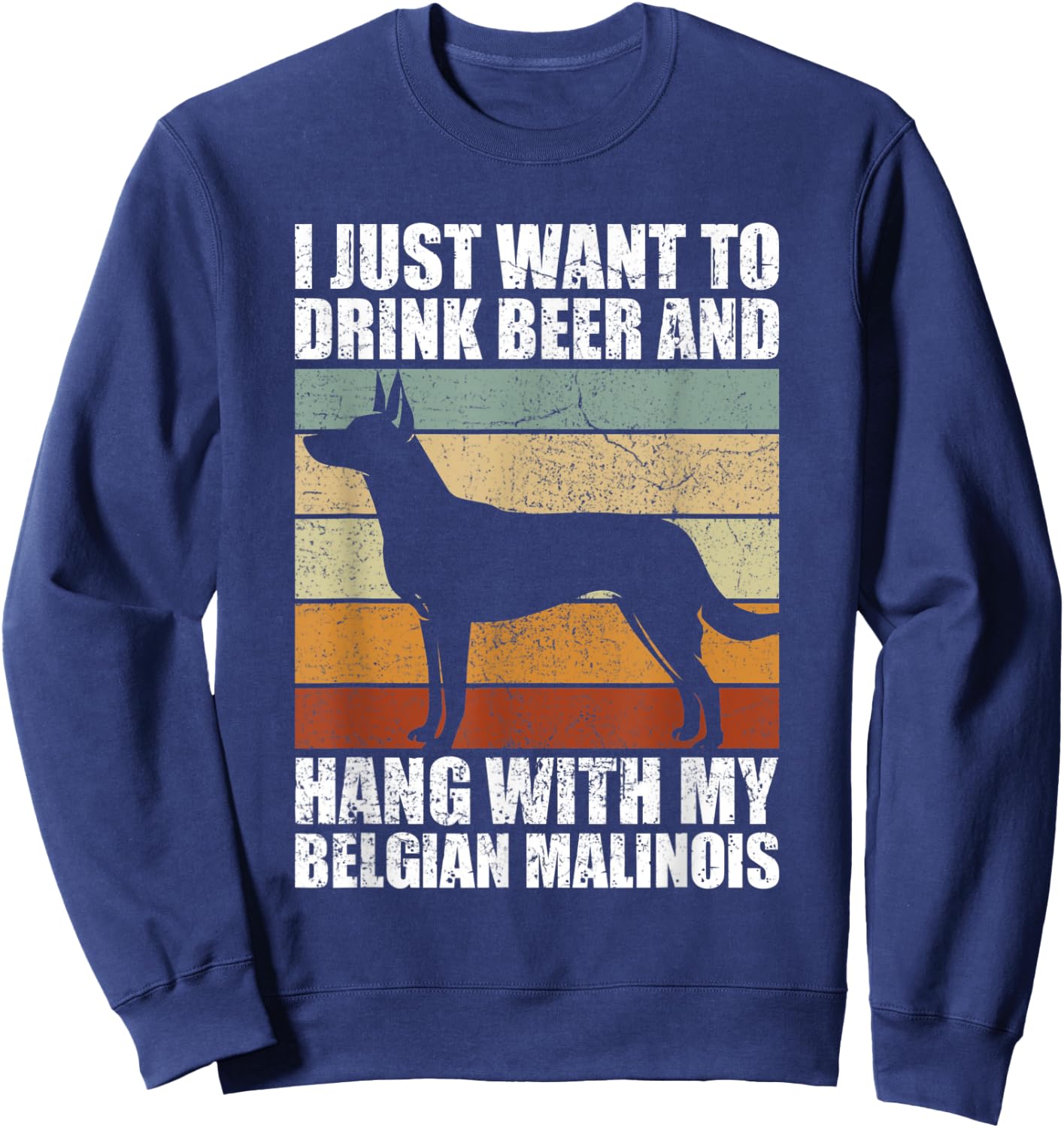 Beer & Hang With My Belgian Malinois Pet Owner Dog Lover Women Sweatshirt - Sweatshirt | Navy