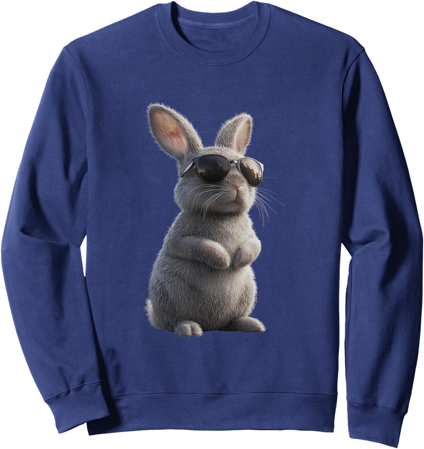 Bunny with Sunglasses - Cool Design for Rabbit Lovers , black Sweatshirt - Sweatshirt | Navy