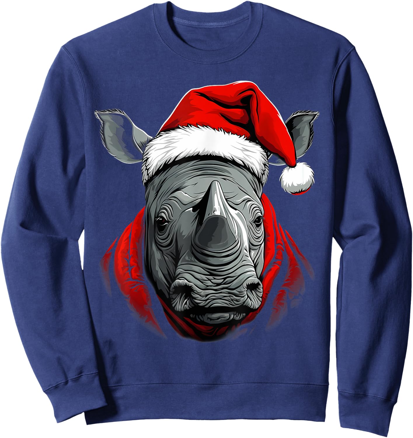 Merry Xmas Rhino Christmas Sweatshirt - Sweatshirt | Navy