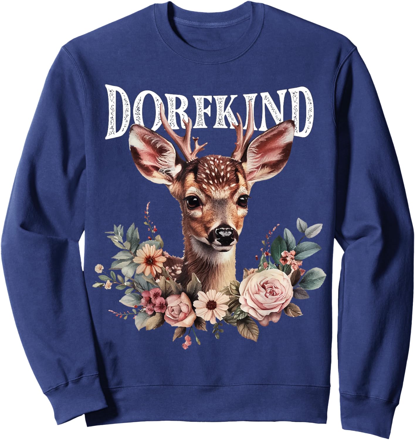 Dorfkind Fawn Costume Shirt Dirndl Oktoberfest , black Sweatshirt - Sweatshirt | Navy