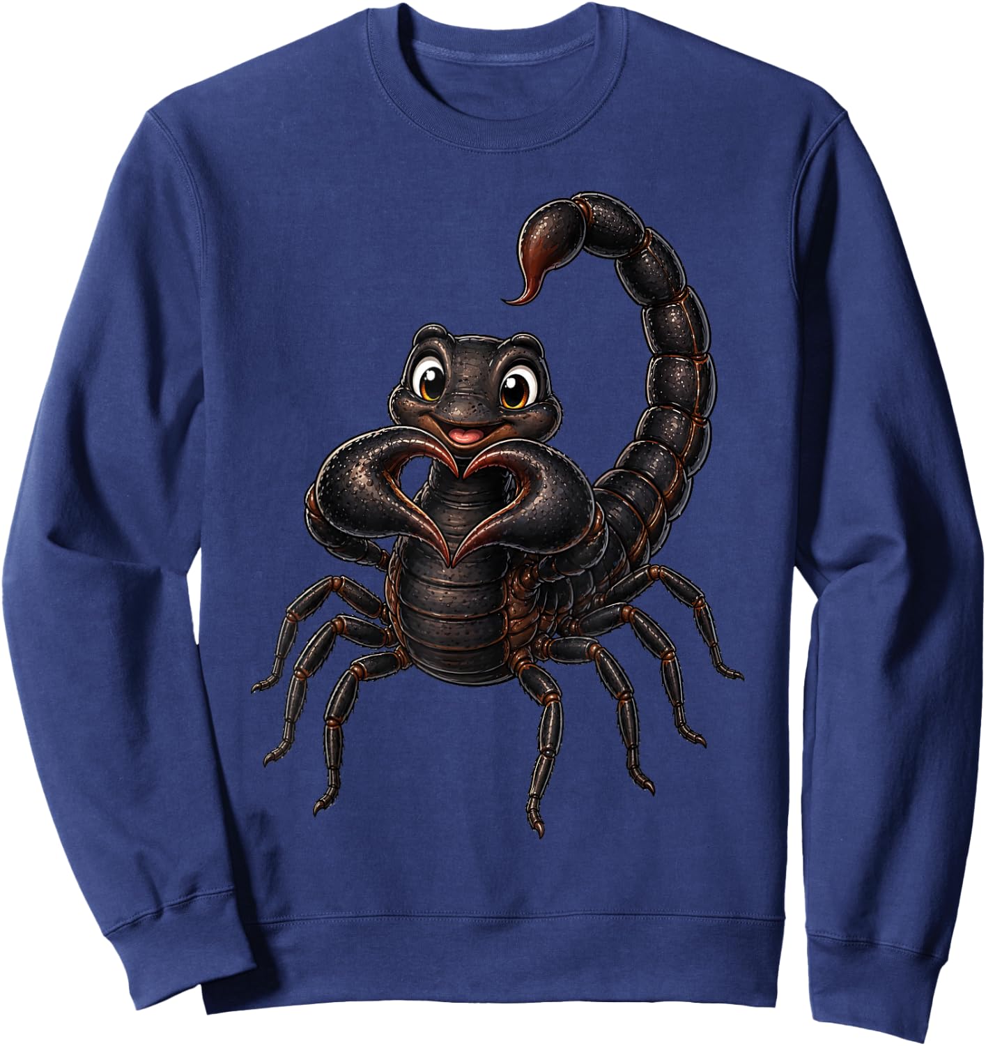Scorpion with Heart | Cute Scorpy Heart Symbol Sweatshirt - Sweatshirt | Navy