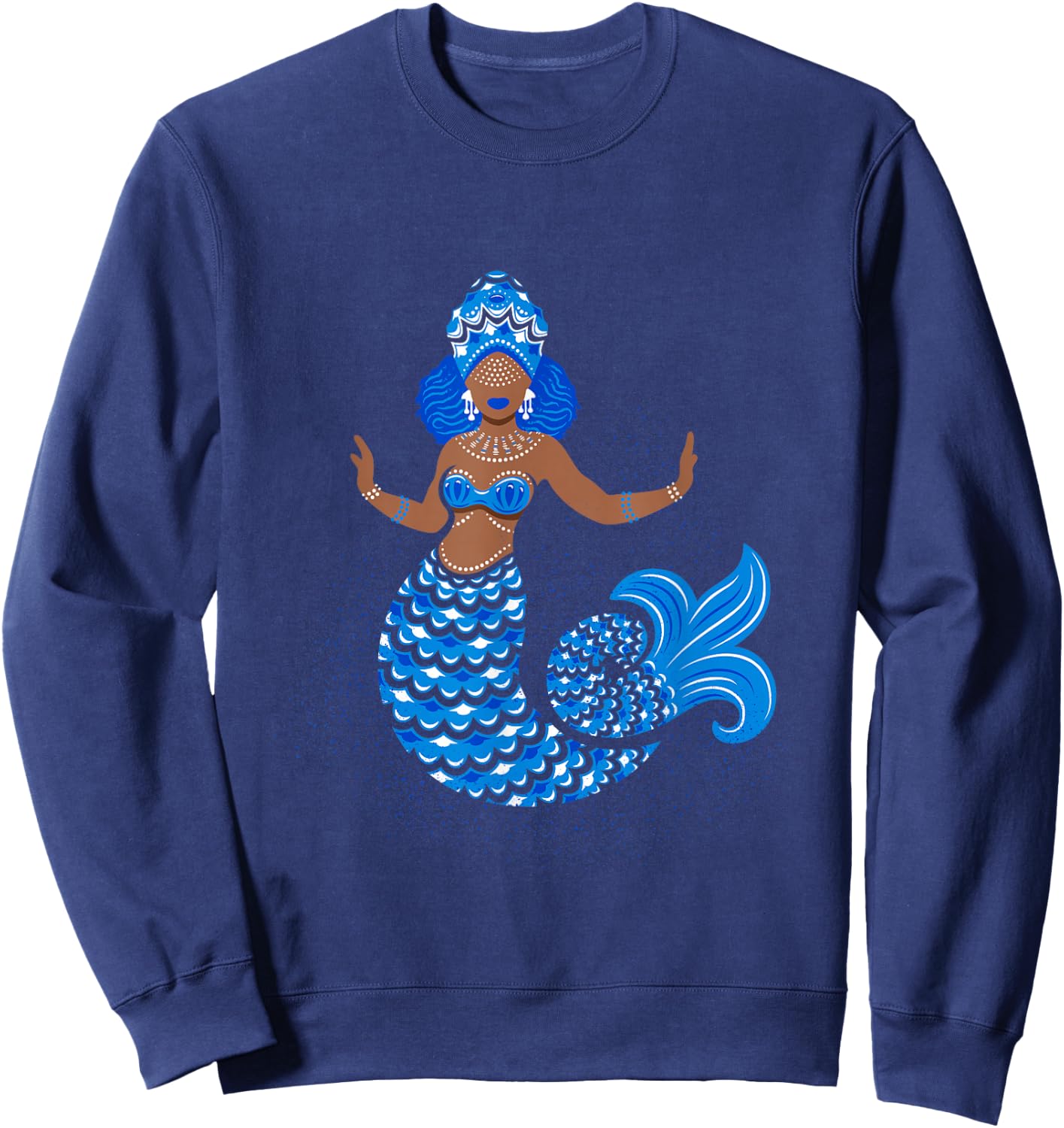 Yemaya | Yemoja | Yemanja | Iemanja African Goddess Sweatshirt - Sweatshirt | Navy