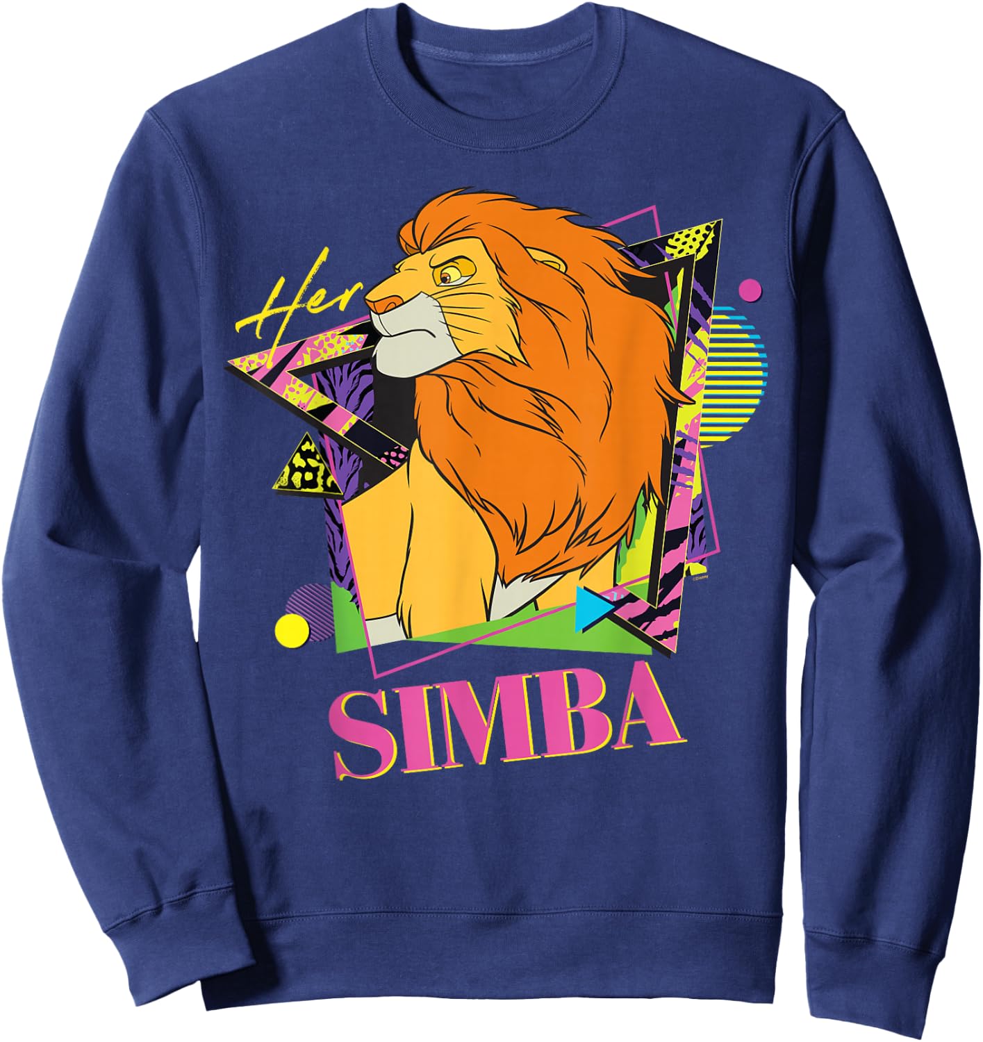 Disney The Lion King Retro '90s Couples Matching Her Simba , black Sweatshirt - Sweatshirt | Navy