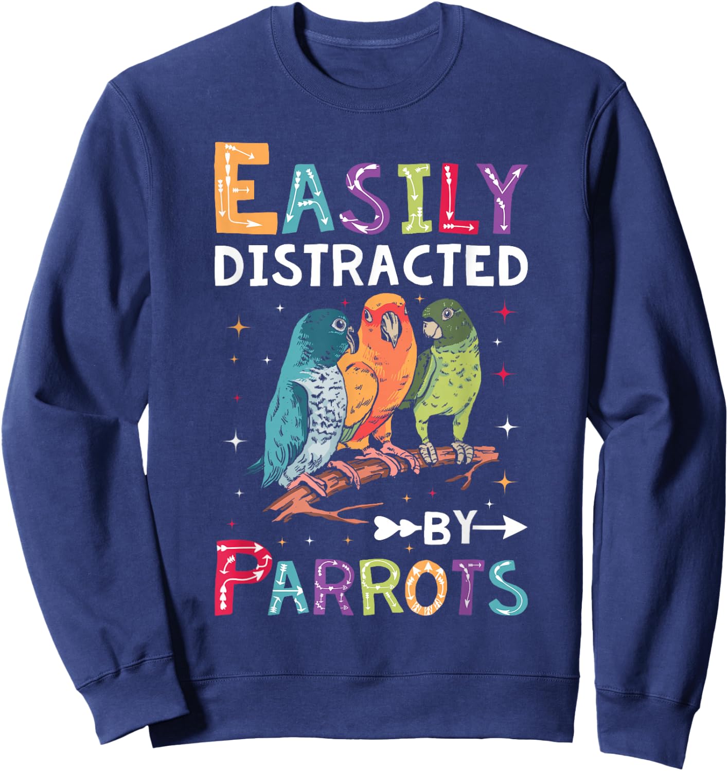 Funny Quaker Parrot Lover Graphic & Cute Parrot Sweatshirt - Sweatshirt | Navy