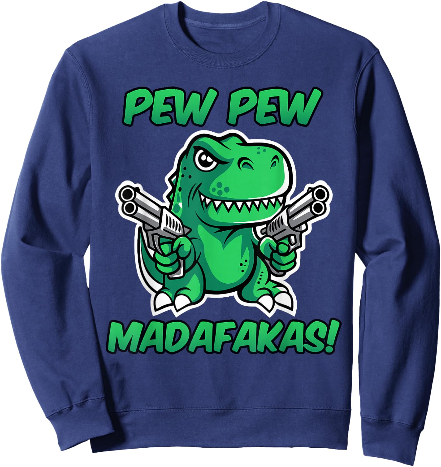 Funny T-Rex with Weapons Sweatshirt - Sweatshirt | Navy