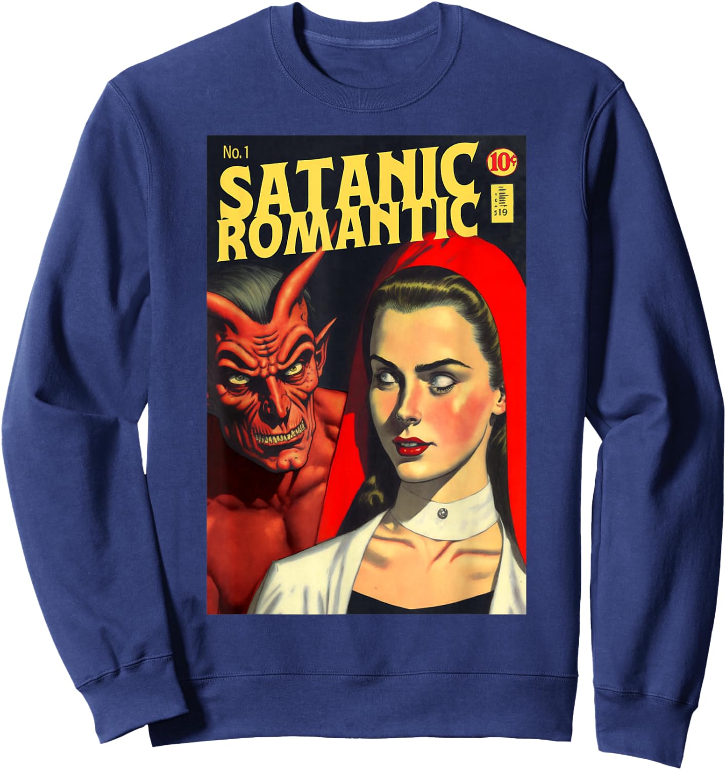 Satanic Romantic Satan Romance Novel Book Cover Sweatshirt - Sweatshirt | Navy