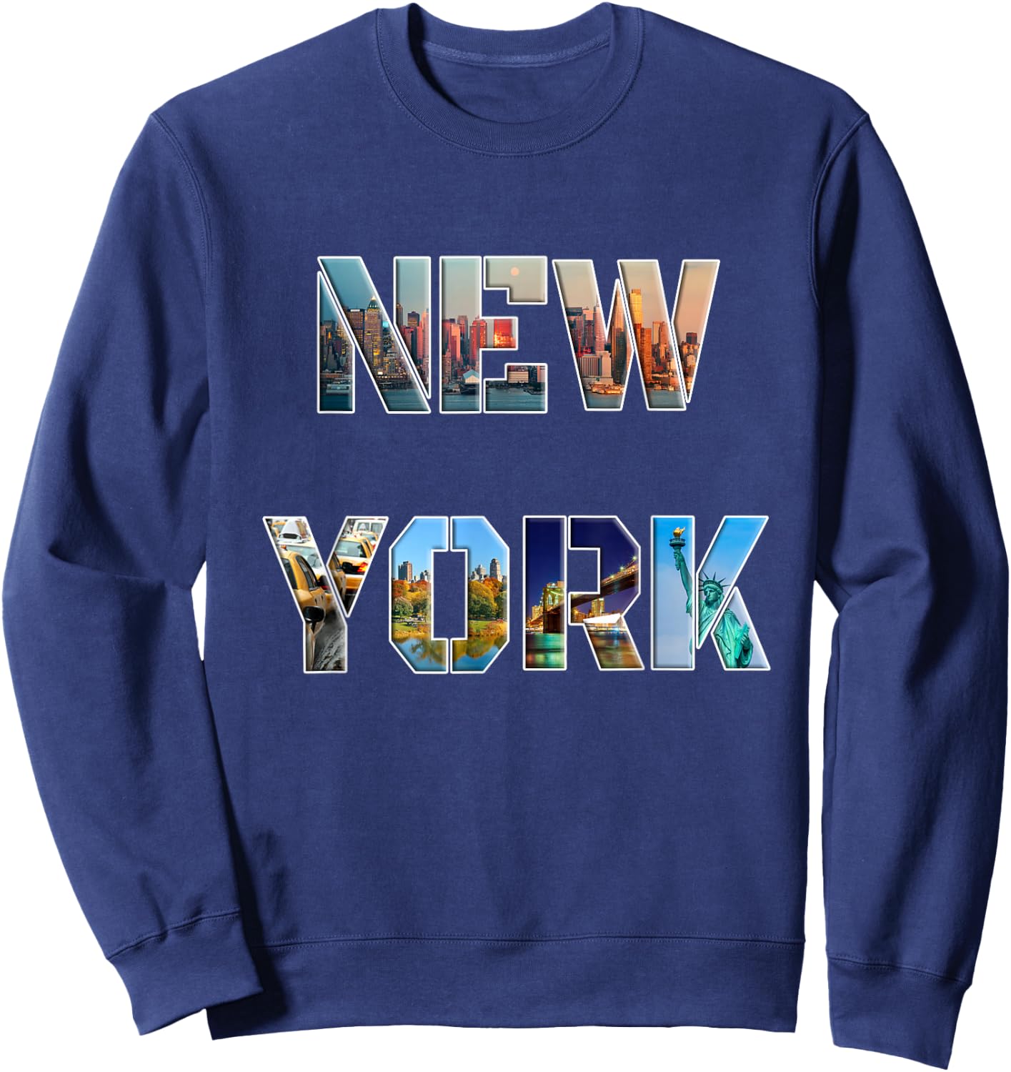 New York Modern Police Letter Images , Black, S Sweatshirt - Sweatshirt | Navy
