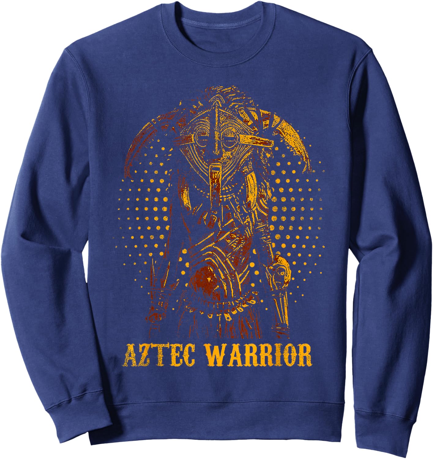 Aztec Warrior King Mexican Native Art Mayans Sweatshirt - Sweatshirt | Navy