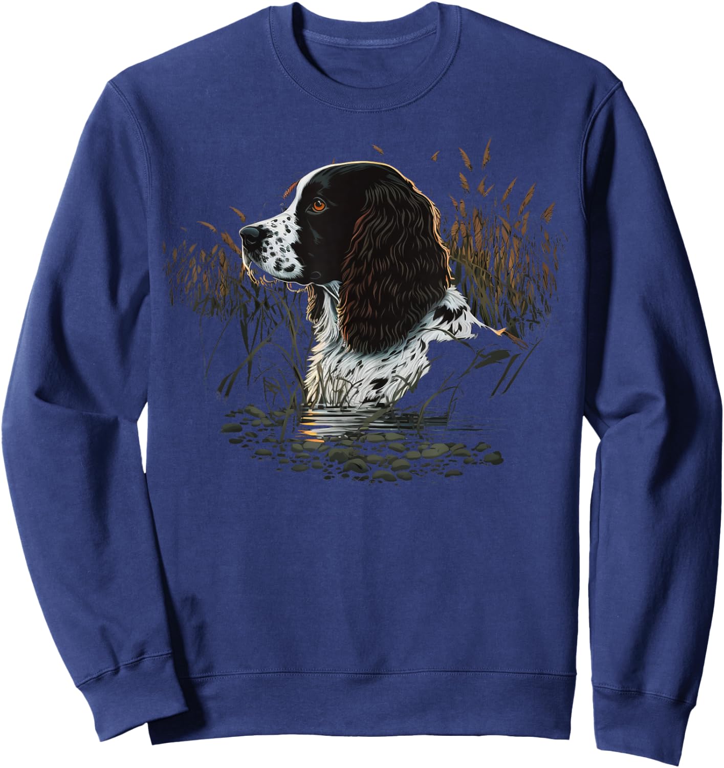 Spaniel Hunter on English Springer Spaniel Game Hunting Sweatshirt - Sweatshirt | Navy