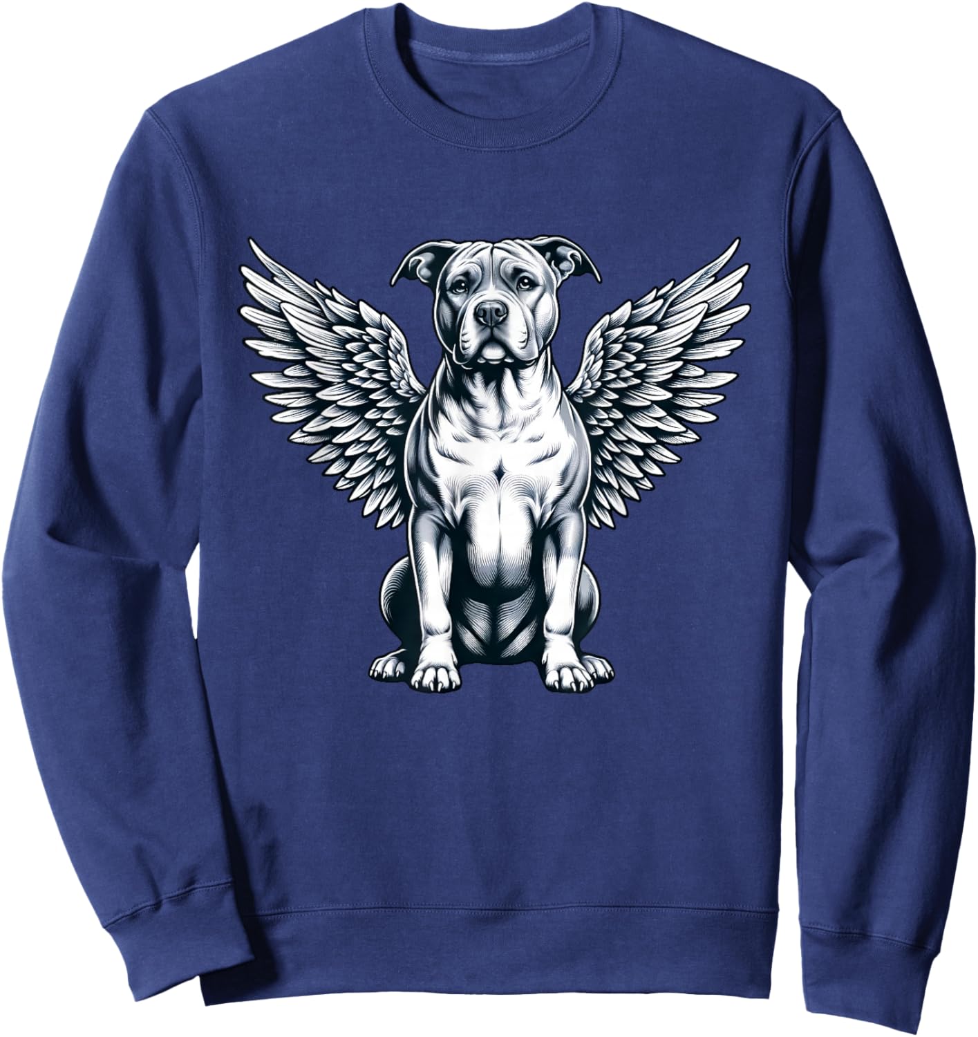 Pitbull Angel Dog with Wings Sweatshirt - Sweatshirt | Navy