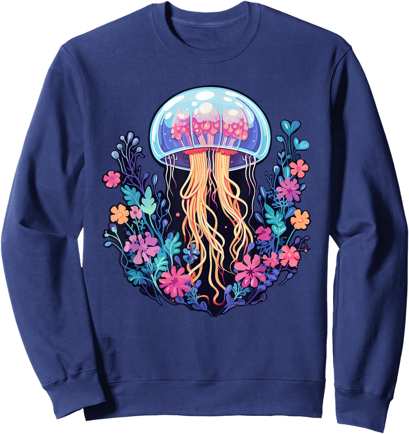 Cute Jellyfish Costume Jelly Fish Sea Ocean Girls Sweatshirt - Sweatshirt | Navy