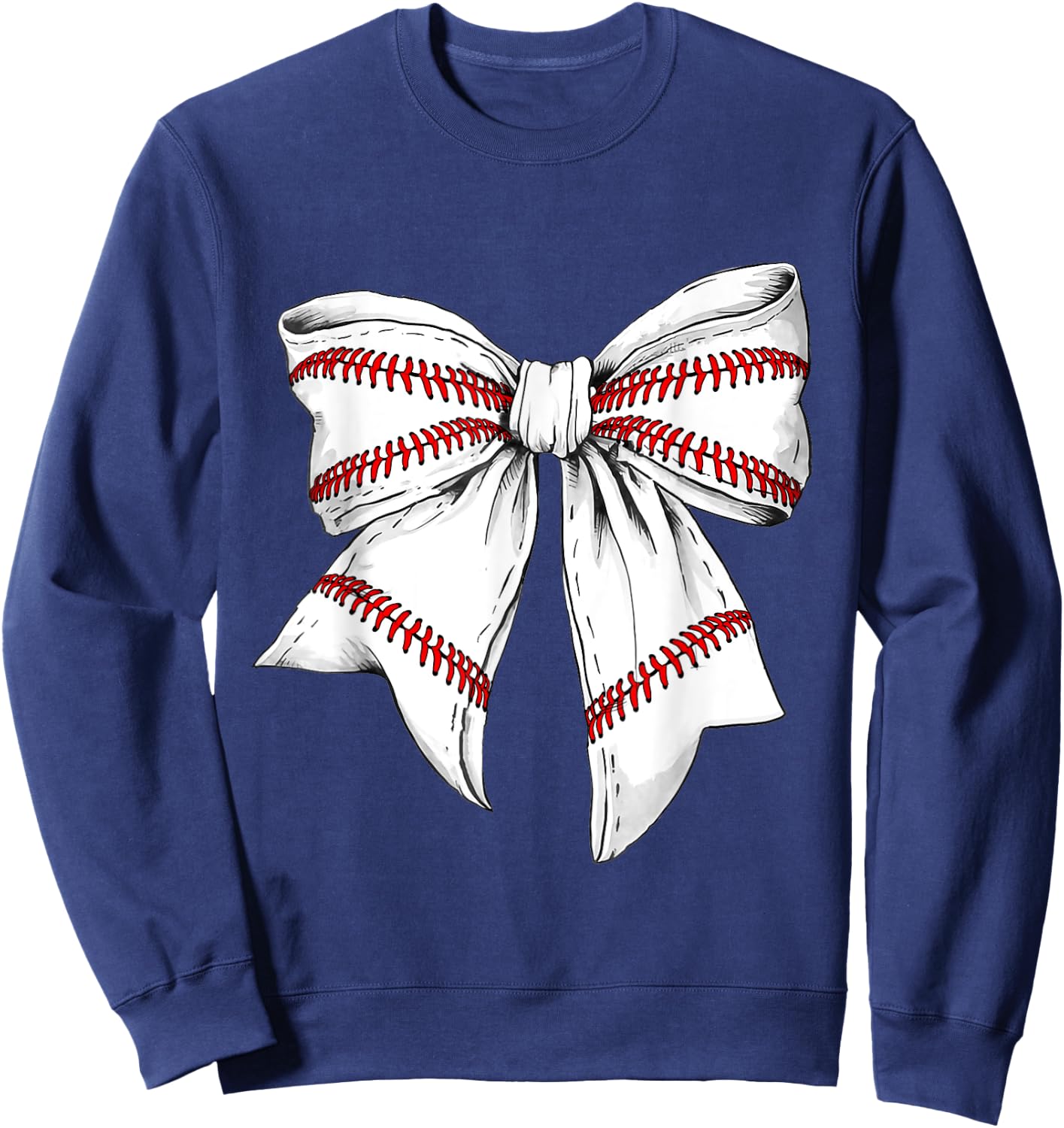 Baseball Mom Coquette Bow For Gameday Sweatshirt - Sweatshirt | Navy