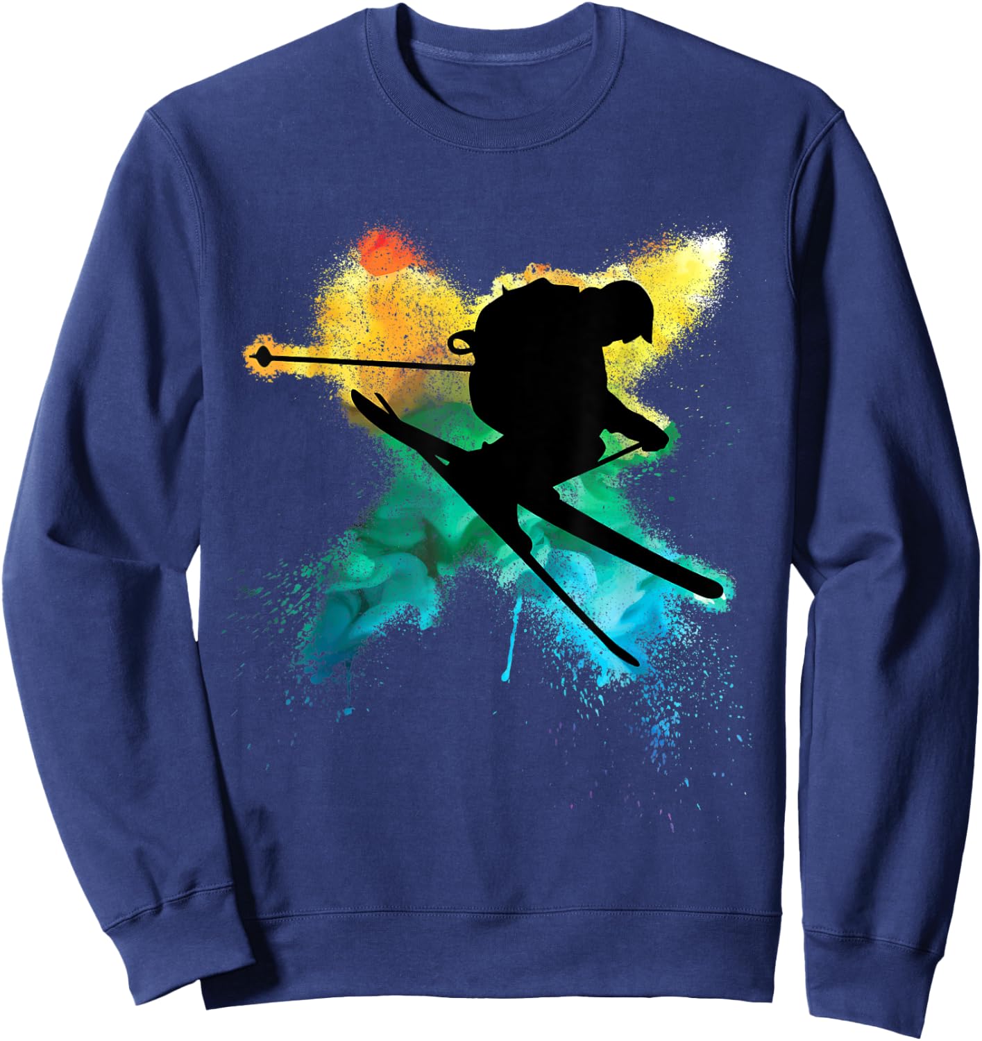 Cool boy jumps with ski during alpine skiing Sweatshirt - Sweatshirt | Navy