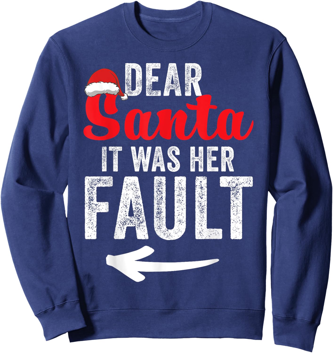 Funny Matching Couples Christmas His and Hers Sweatshirt - Sweatshirt | Navy